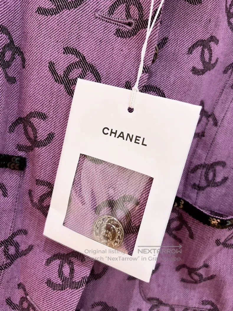 Chanel Chanel 22S spring and summer full logo denim jacket four-p Size XXS / US 00 / IT 34 - 8 Thumbnail