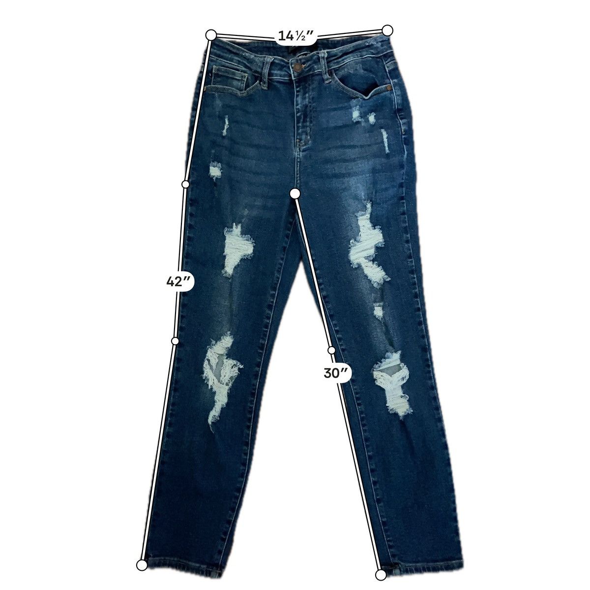 Judy Blue Judy Blue High Waist Distressed Boyfriend Jeans 9/29 Size 29" - 6 Thumbnail