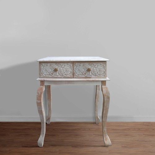 Designer × Homemade 2 Drawer Mango Wood Console Table with Floral Carved Front, Size US L / EU 52-54 / 3 - 8 Thumbnail