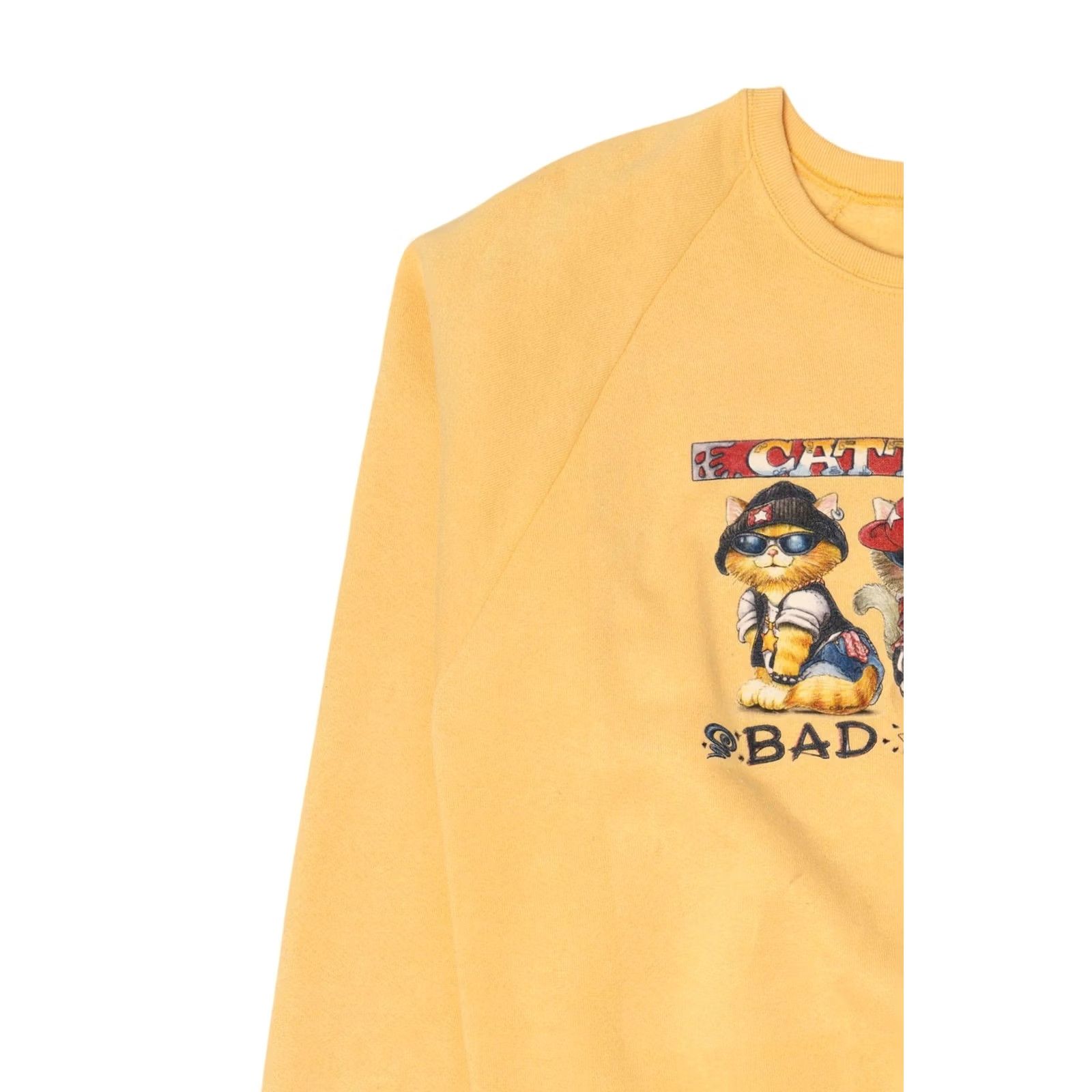 Fruit Of The Loom Vintage Fruit of the Loom Yellow "Cattitude" Bad Cats Sweatshirt Large, Long Sleeve, Cotton / Polyester, Mexico, Regular, Good Women? Mens? (adapted) Size US L / EU 52-54 / 3 - 6 Thumbnail