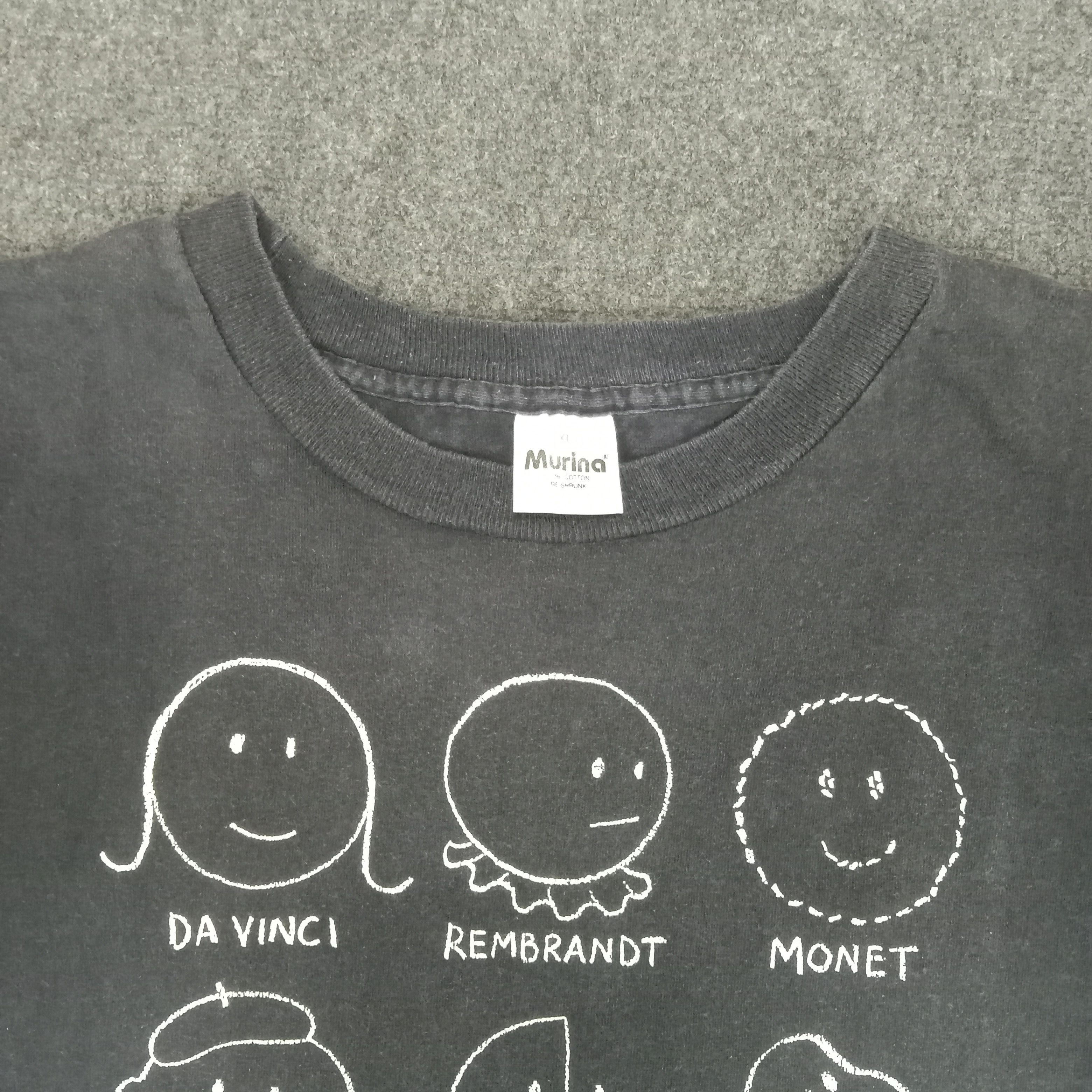 Vintage Vintage 90's History Of Art Famous Artist Design Tshirt Size US XL / EU 56 / 4 - 4 Thumbnail