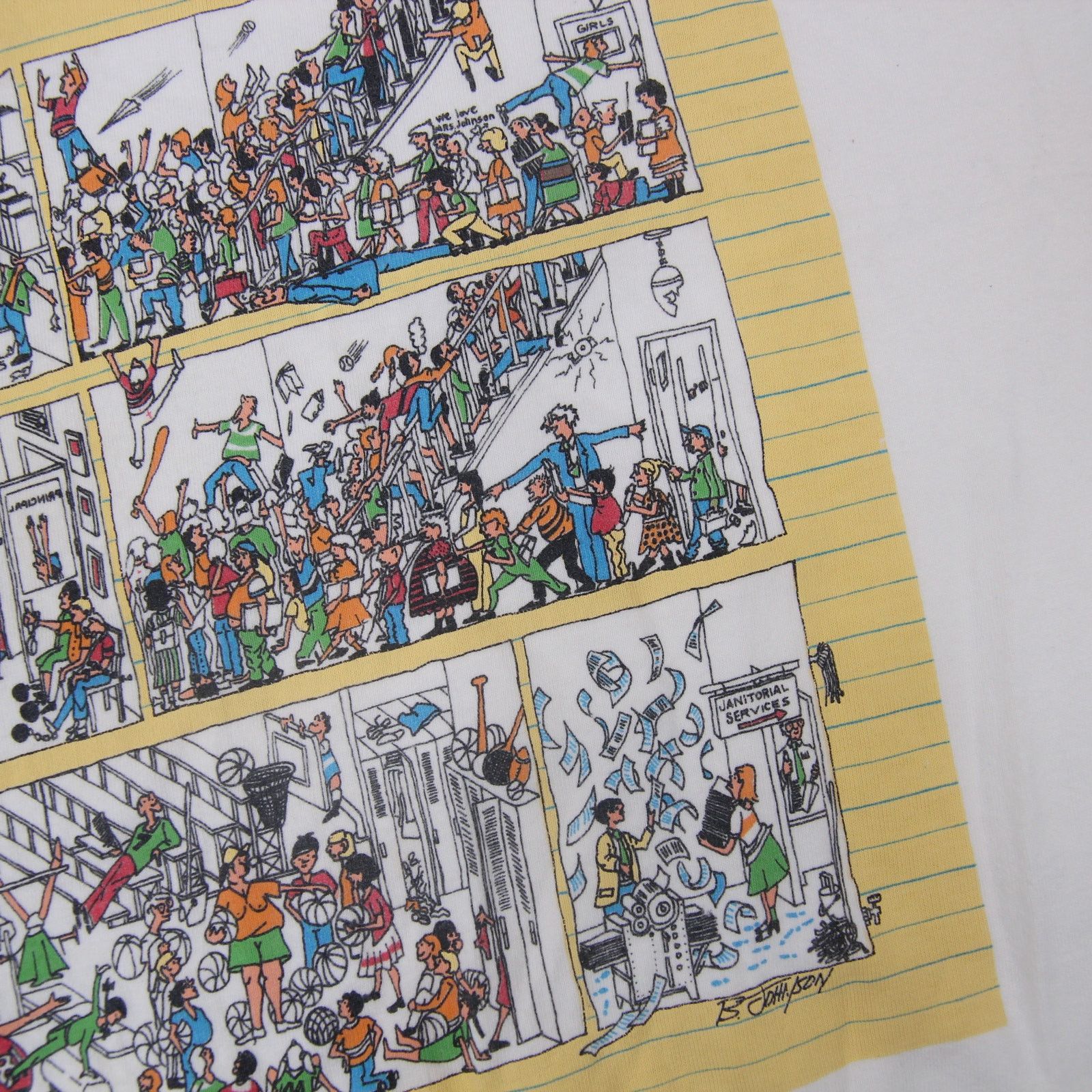 Vintage Vintage B.Johnson "School Daze" Cartoon Graphic Art Shirt Size US XL / EU 56 / 4 - 9 Thumbnail