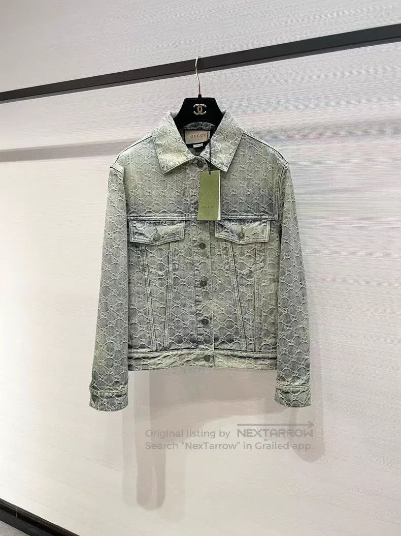 Gucci Gucci Full logo denim jacket Size XS / US 0-2 / IT 36-38 - 1 Thumbnail