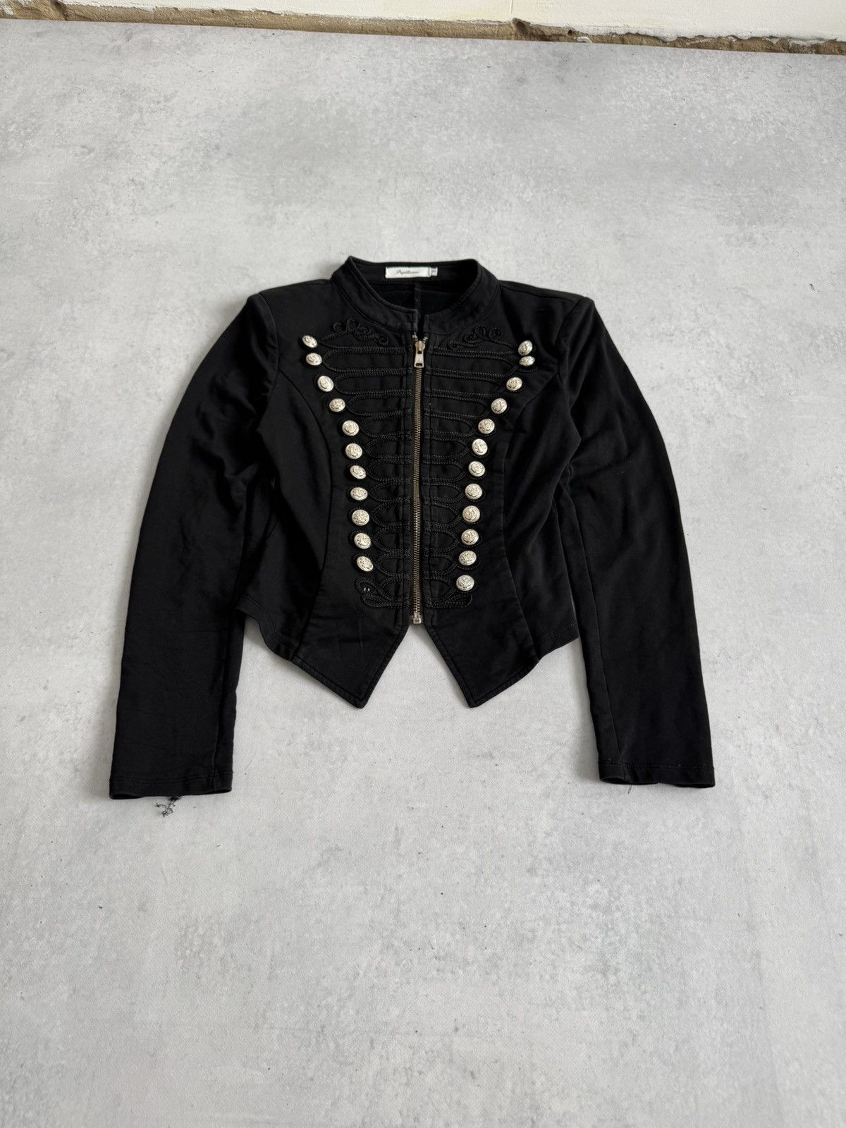 If Six Was Nine Napoleon Style Cropped Jacket Black Lightweight Size XS / US 0-2 / IT 36-38 - 2 Thumbnail