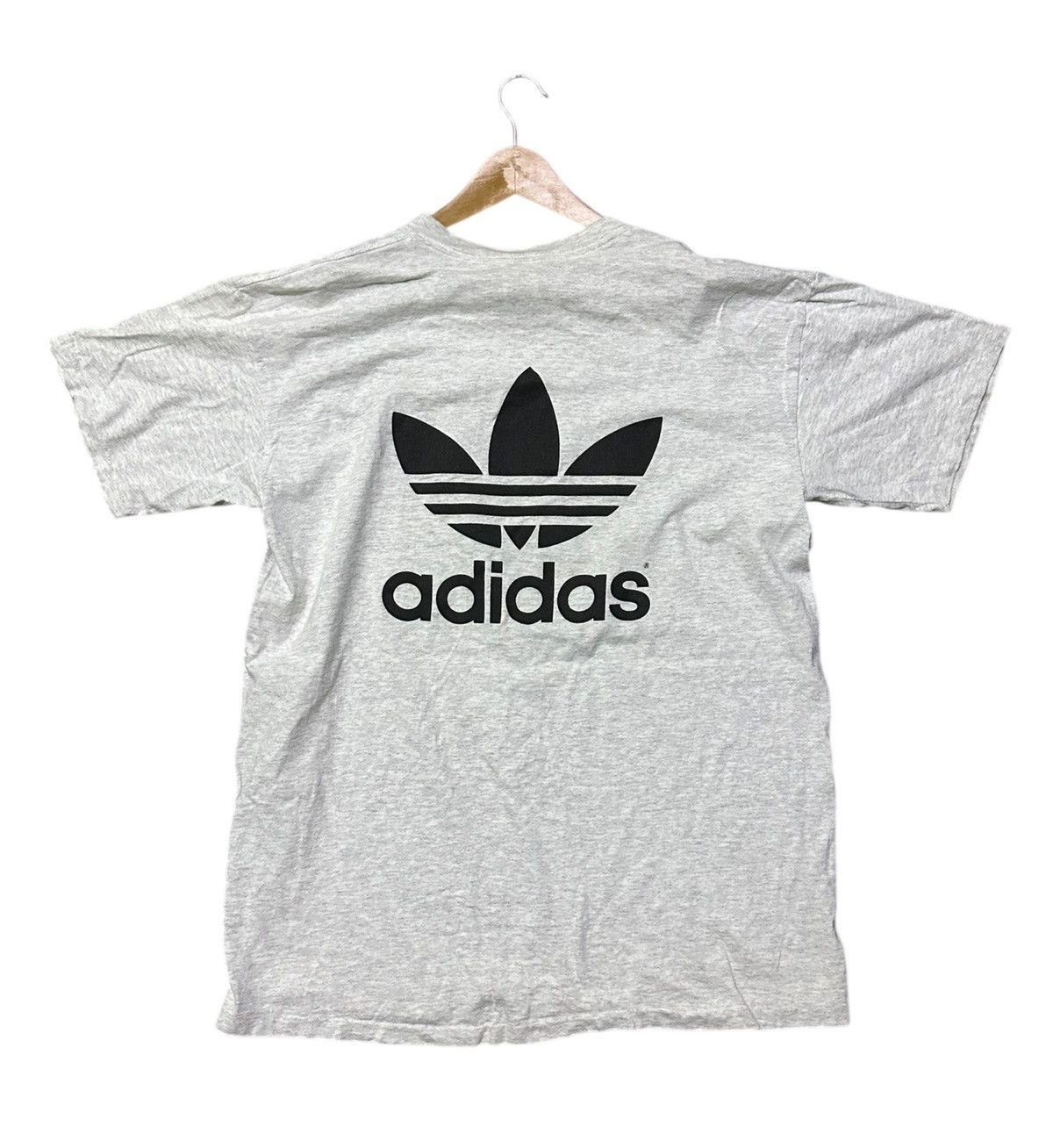 Adidas Vintage 90s Adidas mirror printed tshirt gray size L Size US L / EU 52-54 / 3 - 5 Thumbnail