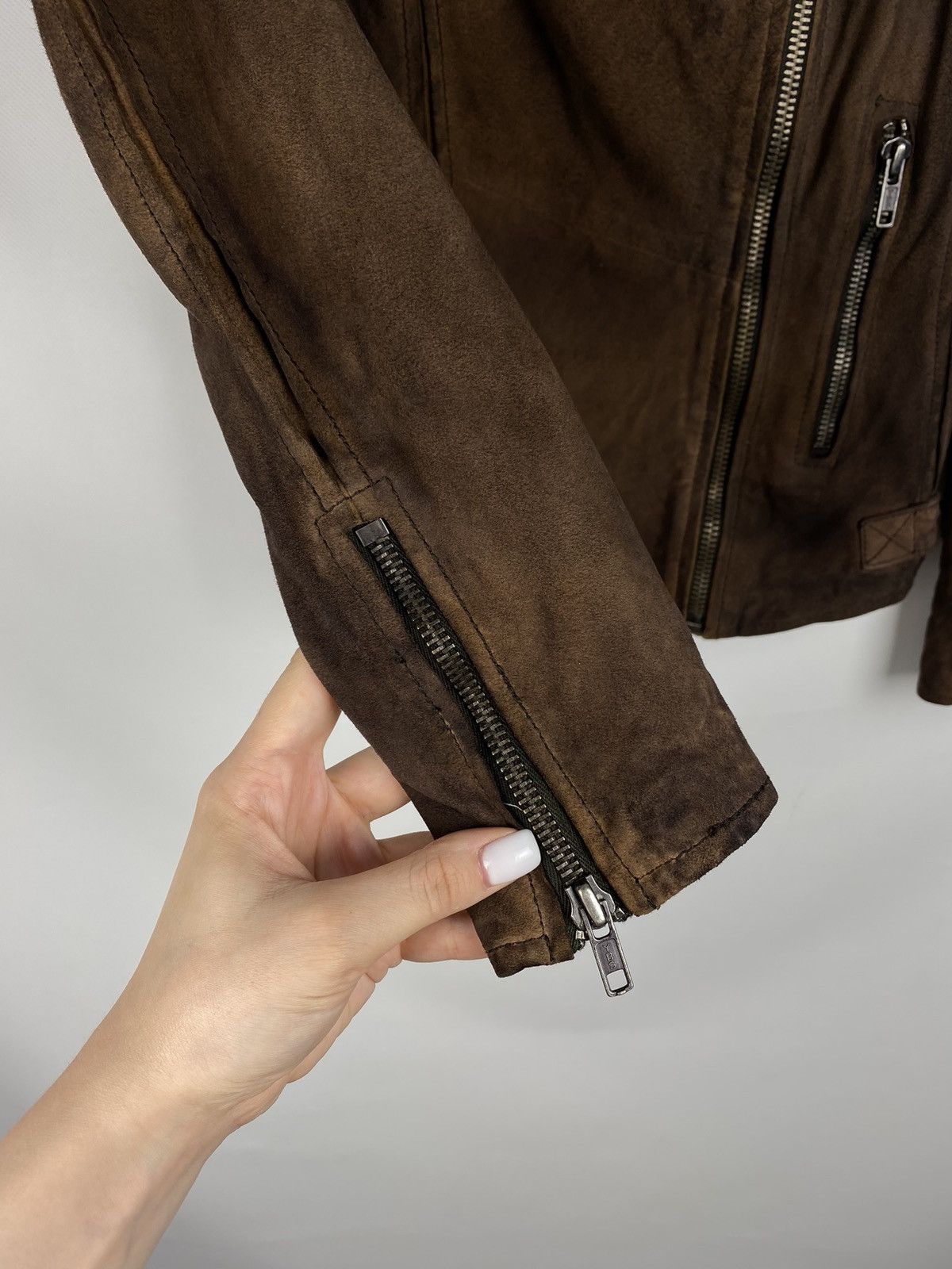 Designer × Muubaa Muubaa ladies goat suede avant-garde biker jacket Size M / US 6-8 / IT 42-44 - 9 Thumbnail
