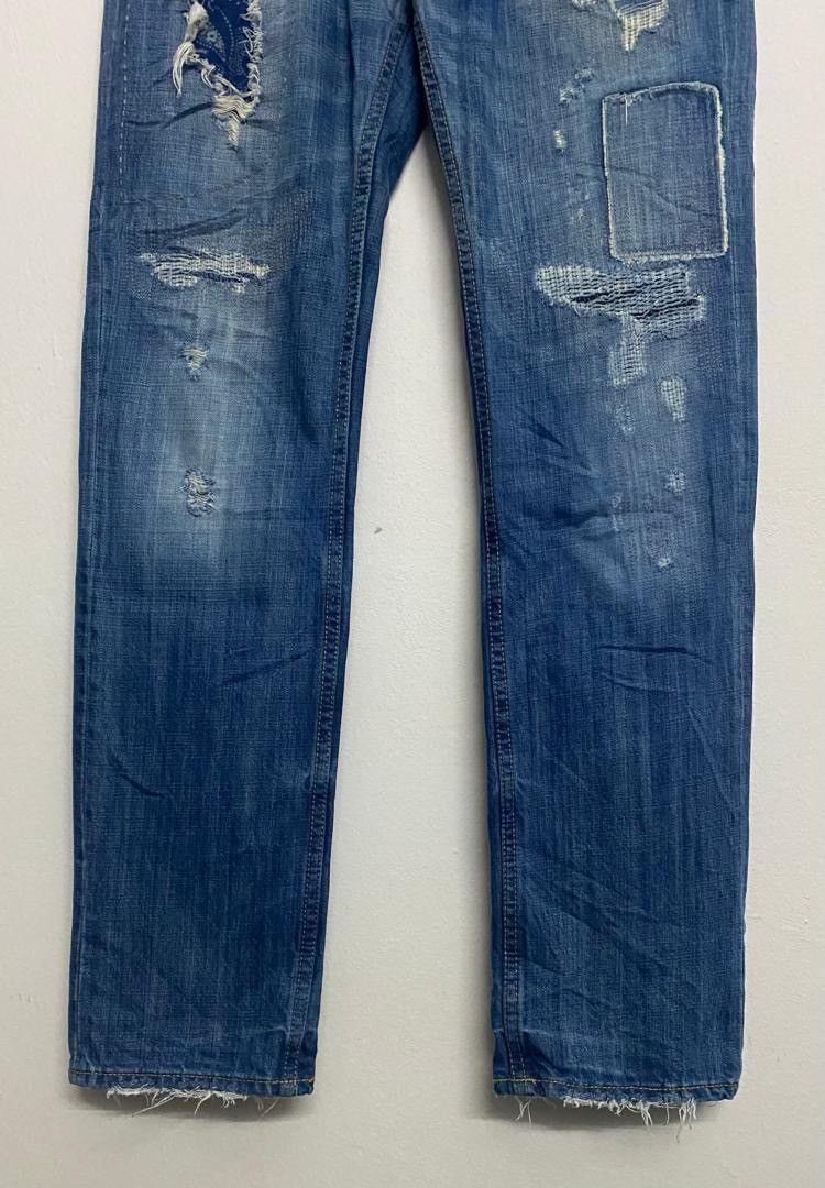 American Eagle Outfitters American Eagle Distressed Patchwork Denim Jeans Grunge Boro Size US 33 - 4 Thumbnail