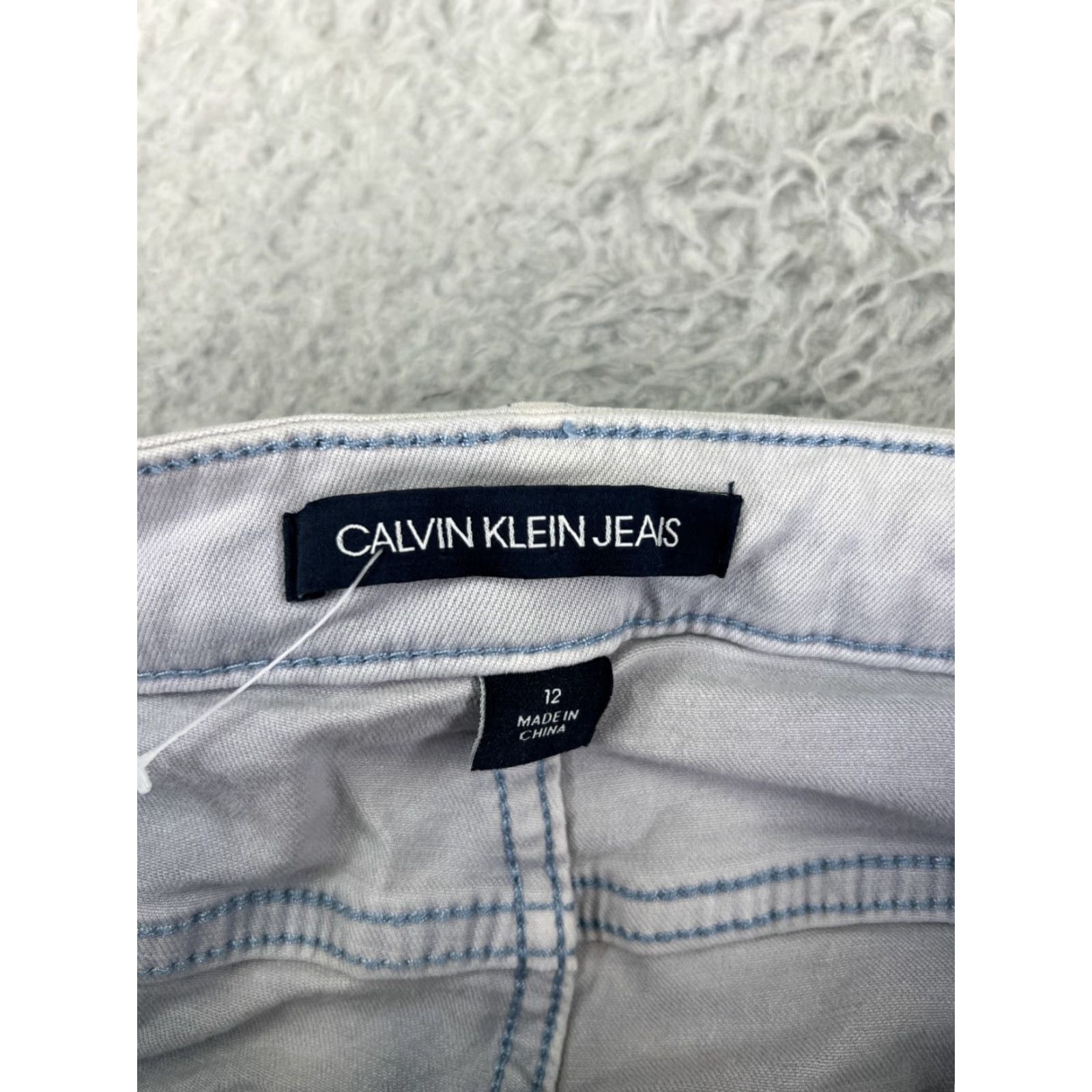 Calvin Klein VINTAGE Calvin Klein Jeans Womens 12 Purple Denim Skinny High Rise Stretch 28x26 White? (Oops) Size 34" / US 12 / IT 48 - 6 Thumbnail