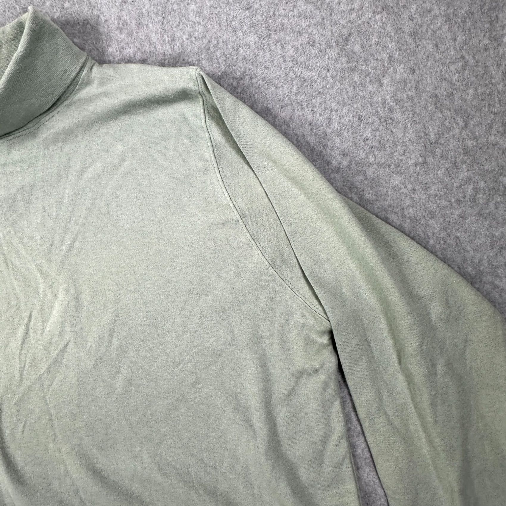 Vintage Venezia Green Women's 14/16 Mock Neck Pullover Sweater Long Sleeve Knit Cotton Solid New Size XL / US 12-14 / IT 48-50 - 6 Thumbnail