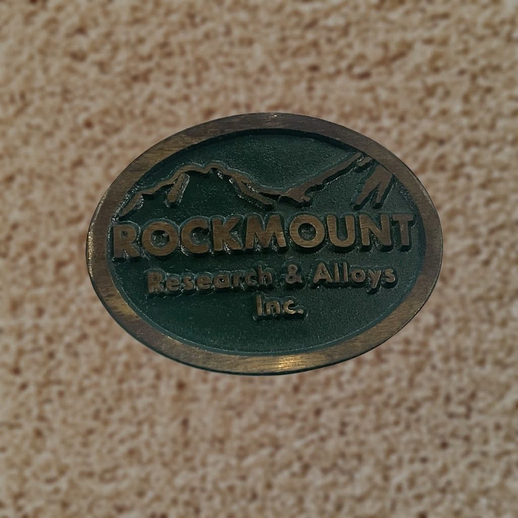 Vintage VINTAGE DynaBuckle Rockmount Research and Alloys Belt Buckle Solid Brass Provo 1980s Occupational Adult Unisex Size ONE SIZE - 1 Thumbnail