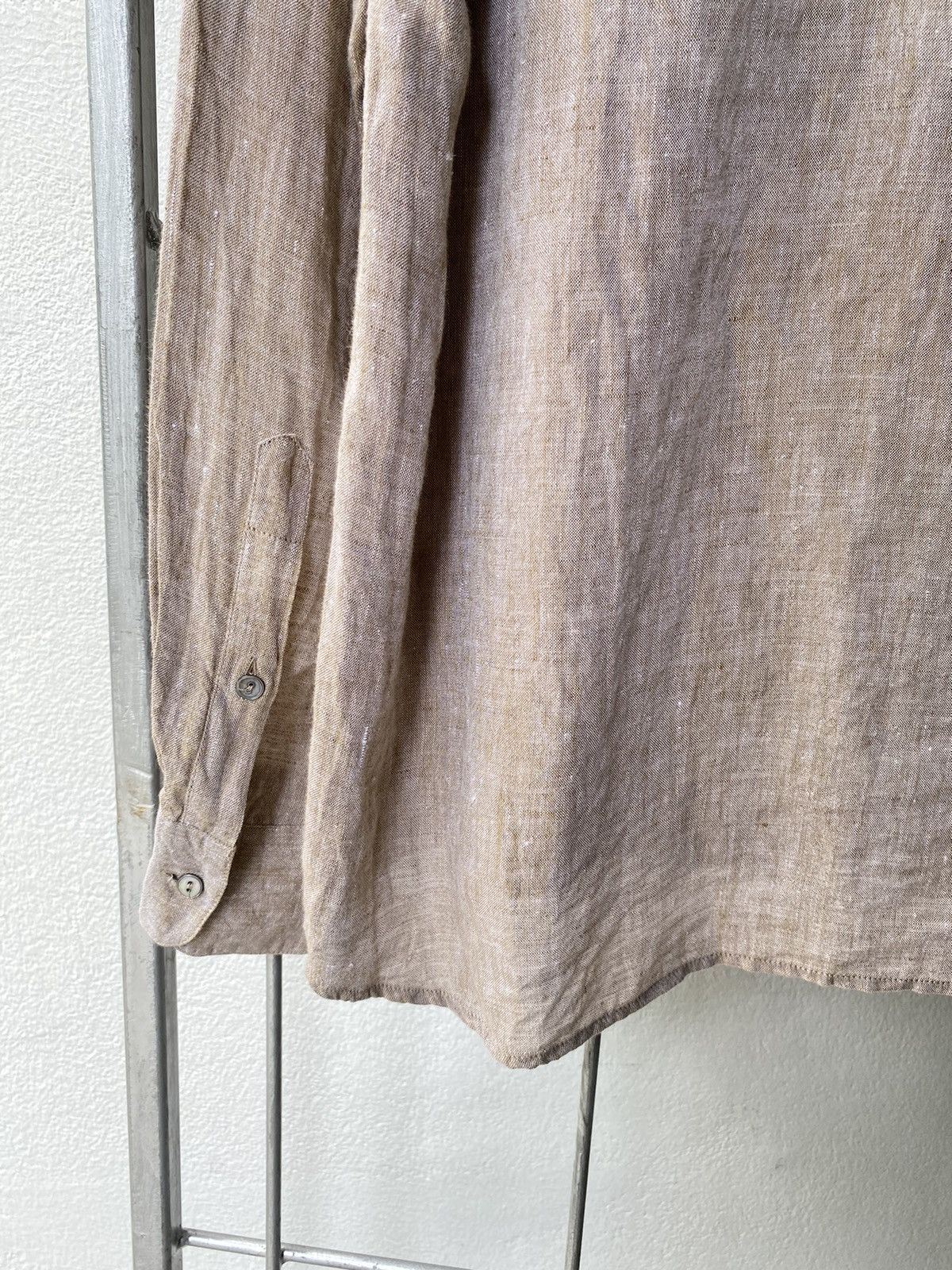 Weekend Max Mara MaxMara WEEKEND Beige Linen Button-Up Shirt Size ONE SIZE - 10 Thumbnail