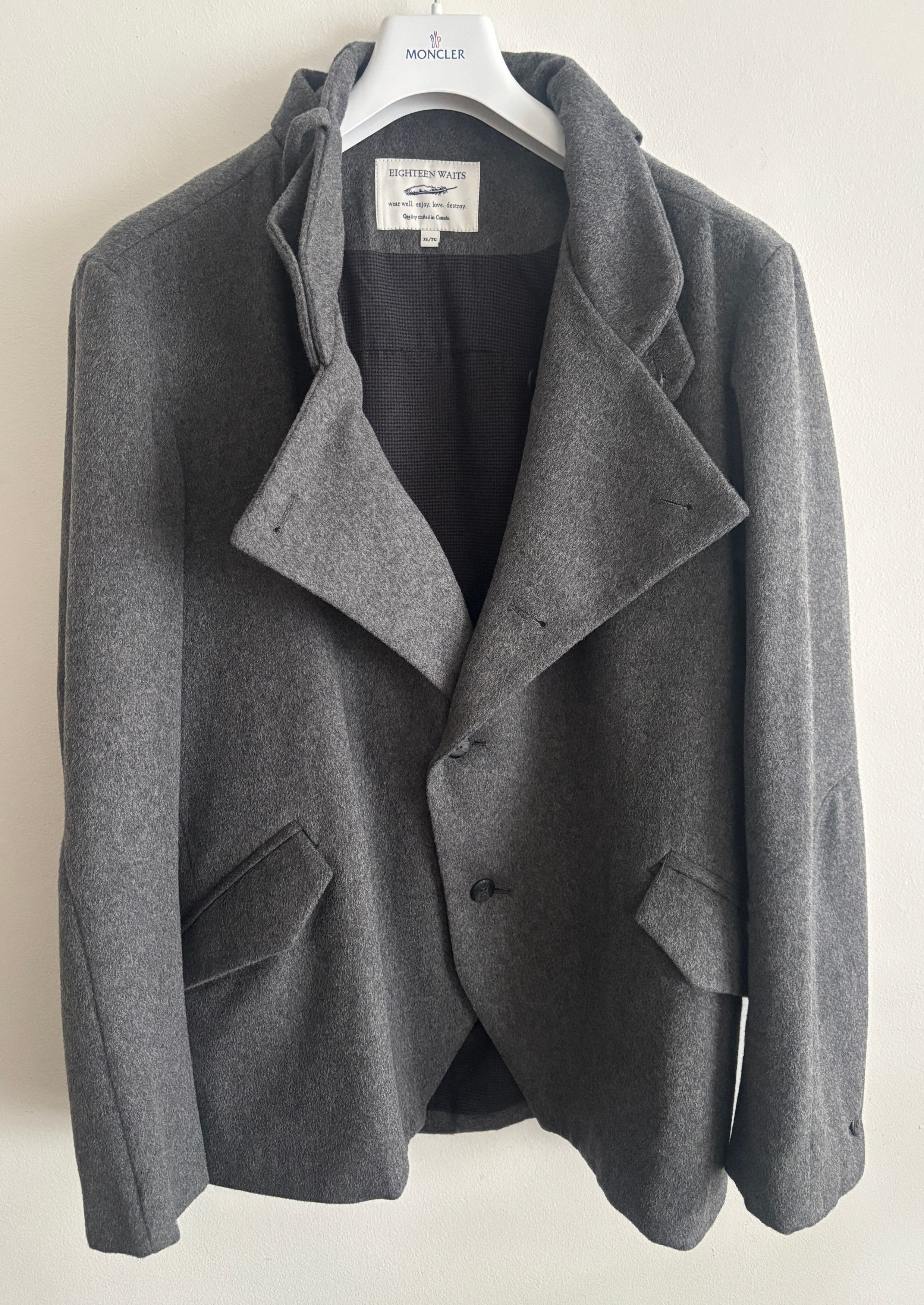 18 Waits $395 Grey Wool Pea Coat / Brigadier Jacket Large - XL Size US L / EU 52-54 / 3 - 6 Thumbnail