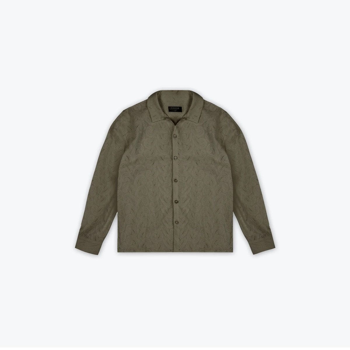 Richie Le Collection Richie Le Paisley Knit Long Sleeve Button Up - Olive Size US L / EU 52-54 / 3 - 1 Thumbnail
