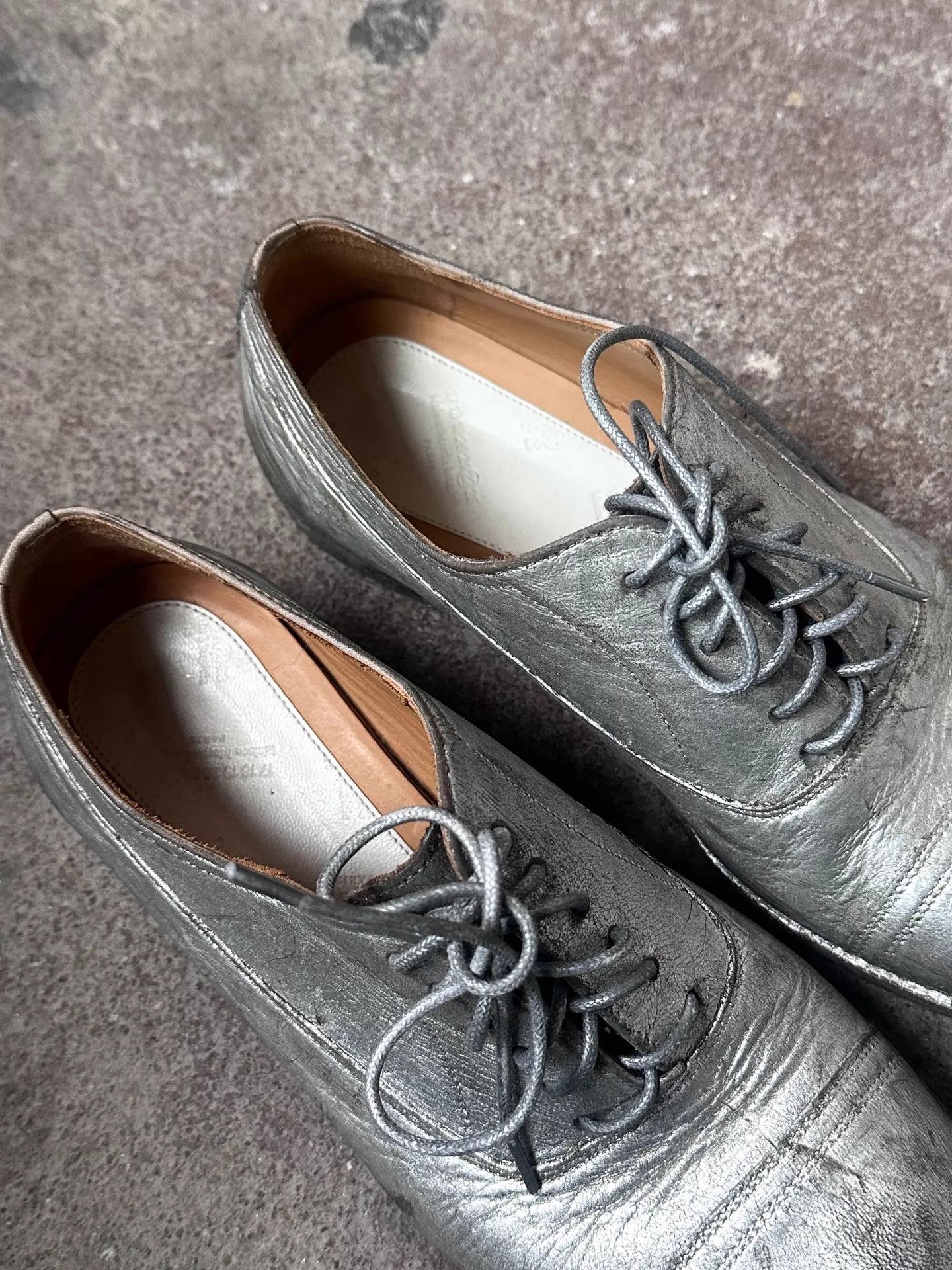 Other Maison Martin Margiela Martin Painted Silver Derbies Size US 6.5 / IT 36.5 - 5 Thumbnail