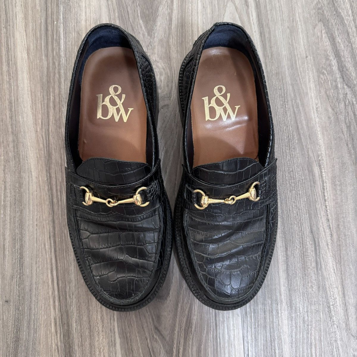 Blackstock & Weber Horse Bit Croc Loafer