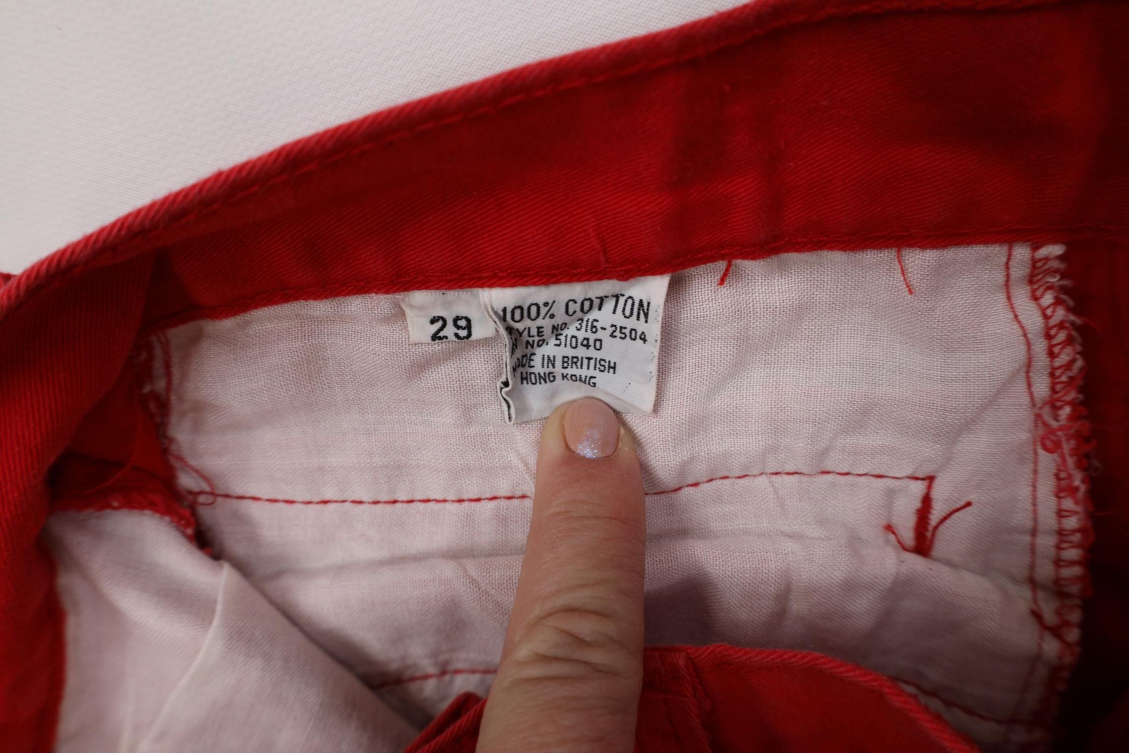 Vintage Vintage 70s Streetwear Wide Leg Chino Pants Red Cotton Size US 29 - 8 Thumbnail