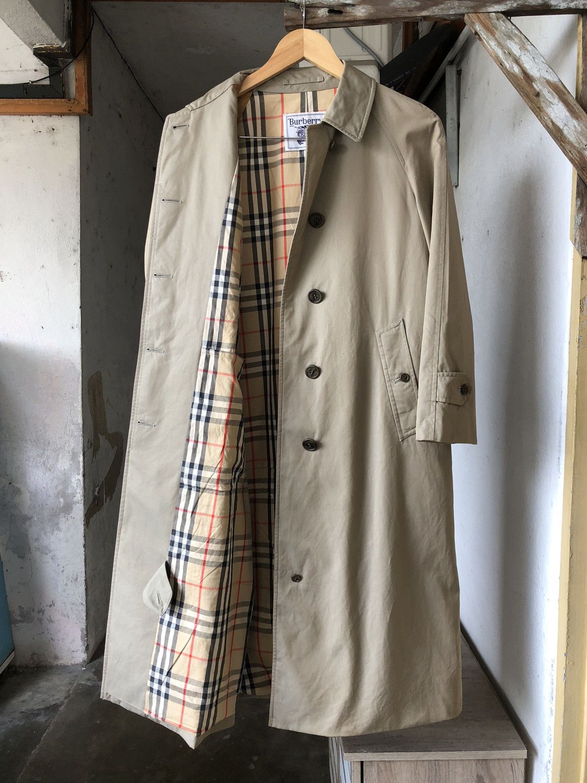 Vintage Burberry Japan Made Nova Check Trench Coat