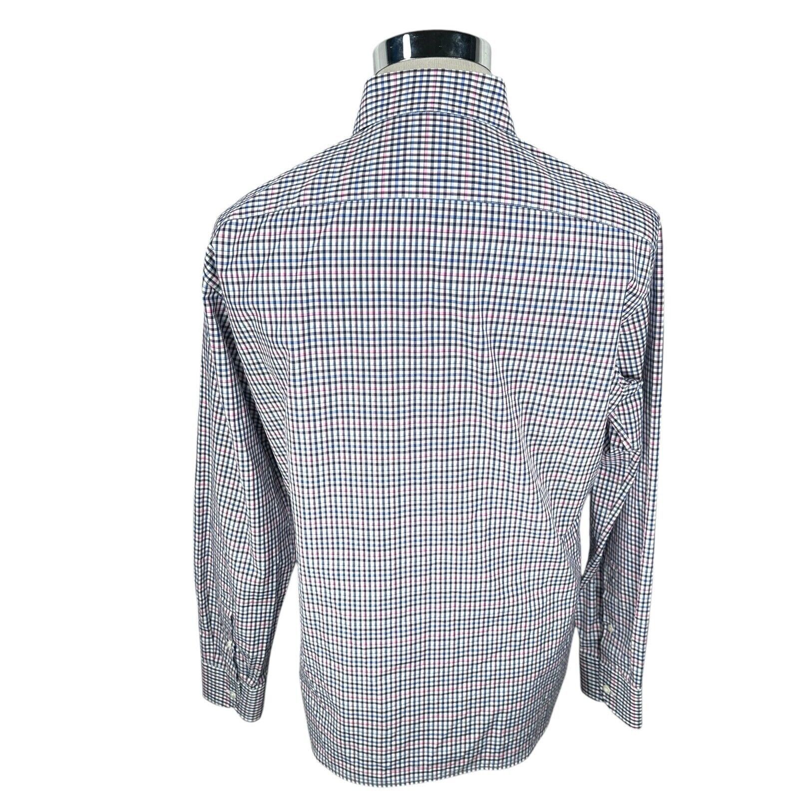Luciano Barbera Luciano Barbera Shirt Mens Large Blue Pink Gingham Button-Up Size US L / EU 52-54 / 3 - 5 Thumbnail