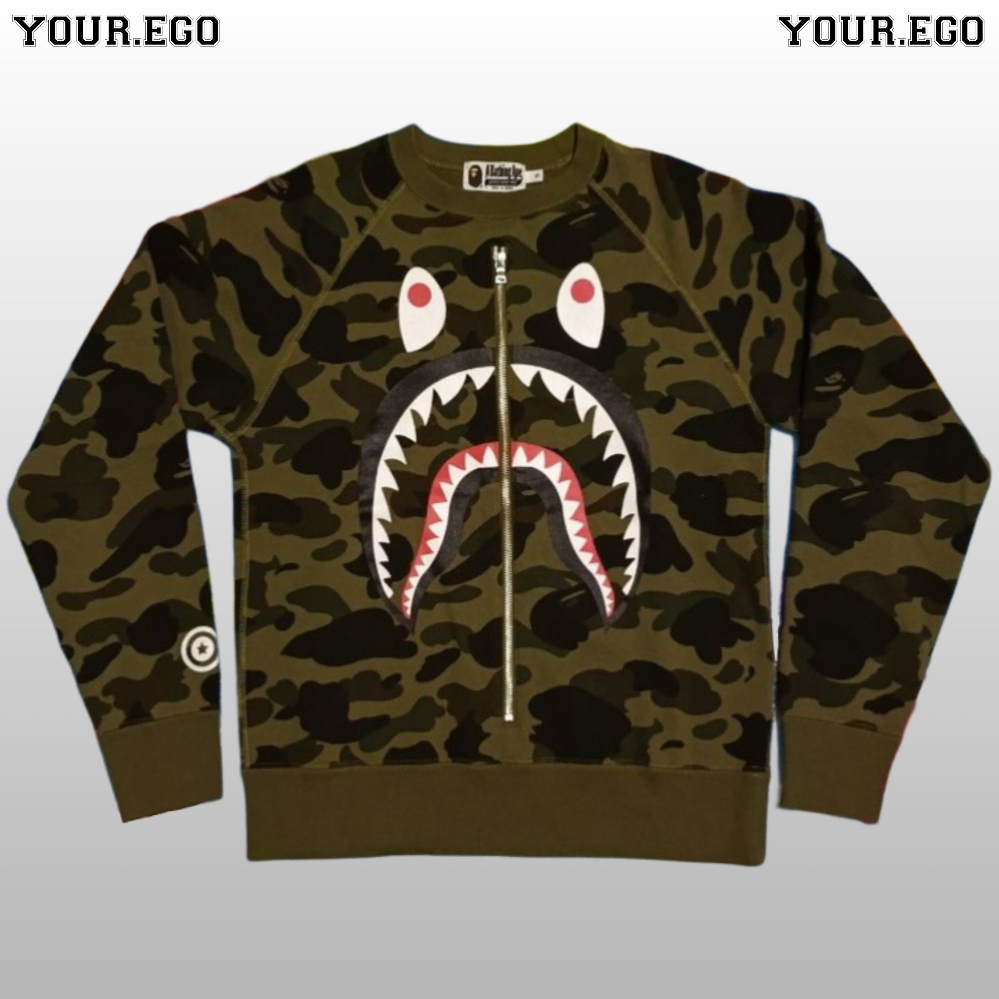 Bape Bape 1st Camo Metal Zip Shark Crewneck Size US S / EU 44-46 / 1 - 1 Thumbnail