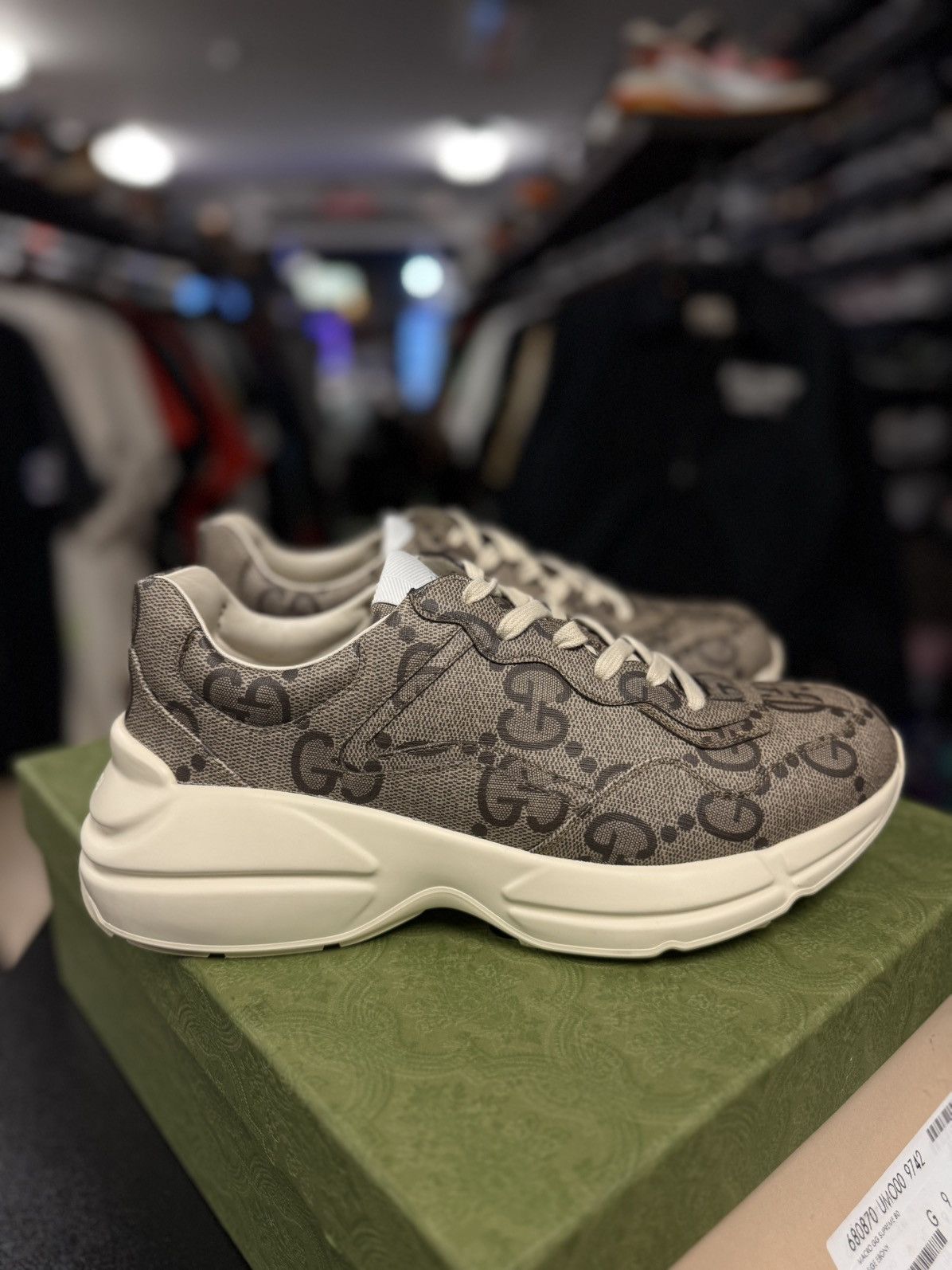 Gucci Gucci Beige Monogram Rhyton Sneakers Size 9G/9.5US Size US 9.5 / EU 42-43 - 1 Thumbnail