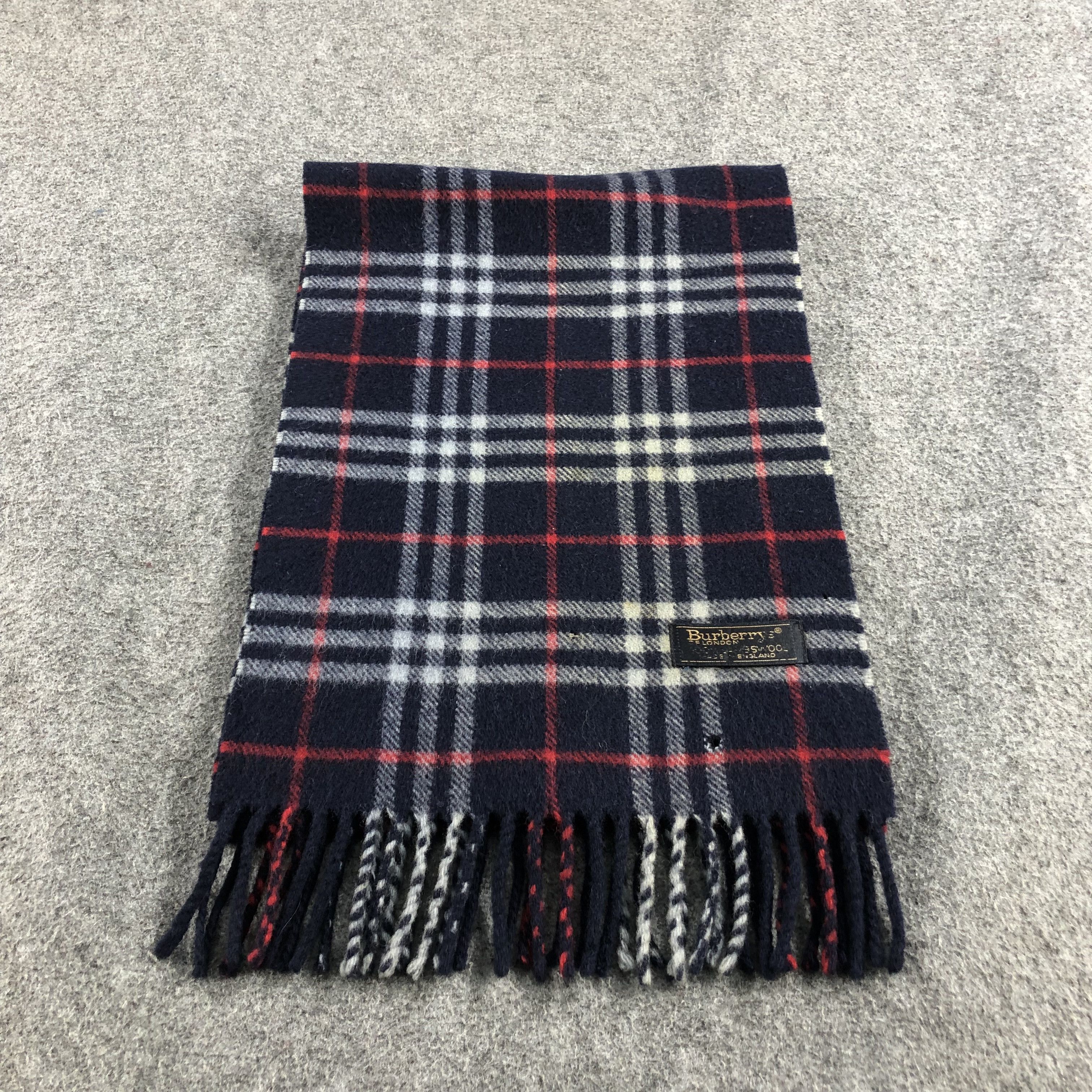 Burberry Burberrys Nova Check Blue Wool Scarf Muffler V900 Size ONE SIZE - 1 Thumbnail