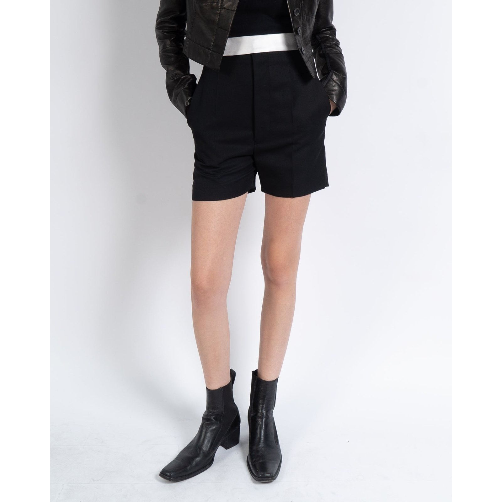 Haider Ackermann SS20 Black Shorts with White Taroni Waist Size 26" / US 2 / IT 38 - 4 Thumbnail