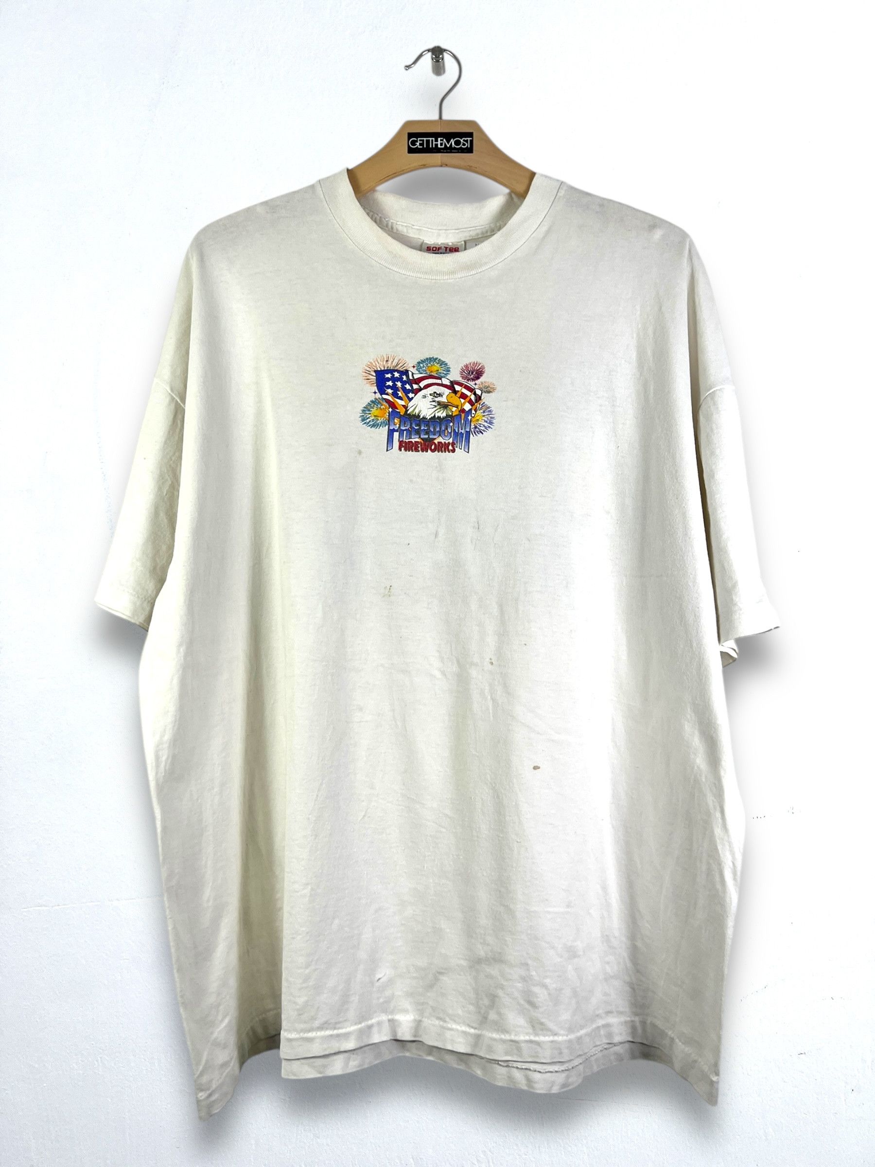 Vintage No.5205 Vintage 90s Freedom Fireworks Graphic Tee (XXL) Size US XXL / EU 58 / 5 - 7 Thumbnail