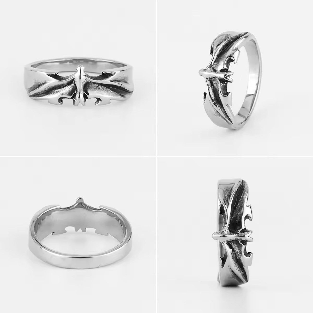 Jewelry GOTHIC Silver Bat Ring – Bold Statement Piece, Size 7-11, Size ONE SIZE - 3 Thumbnail