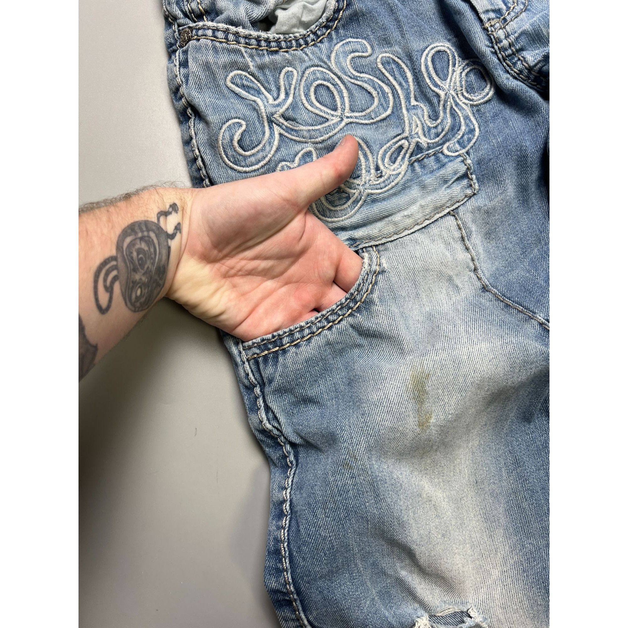 Other K&M Kosmolupo Embroidered Vintage Rap Jeans (Y1037) Size US 34 / EU 50 - 5 Thumbnail