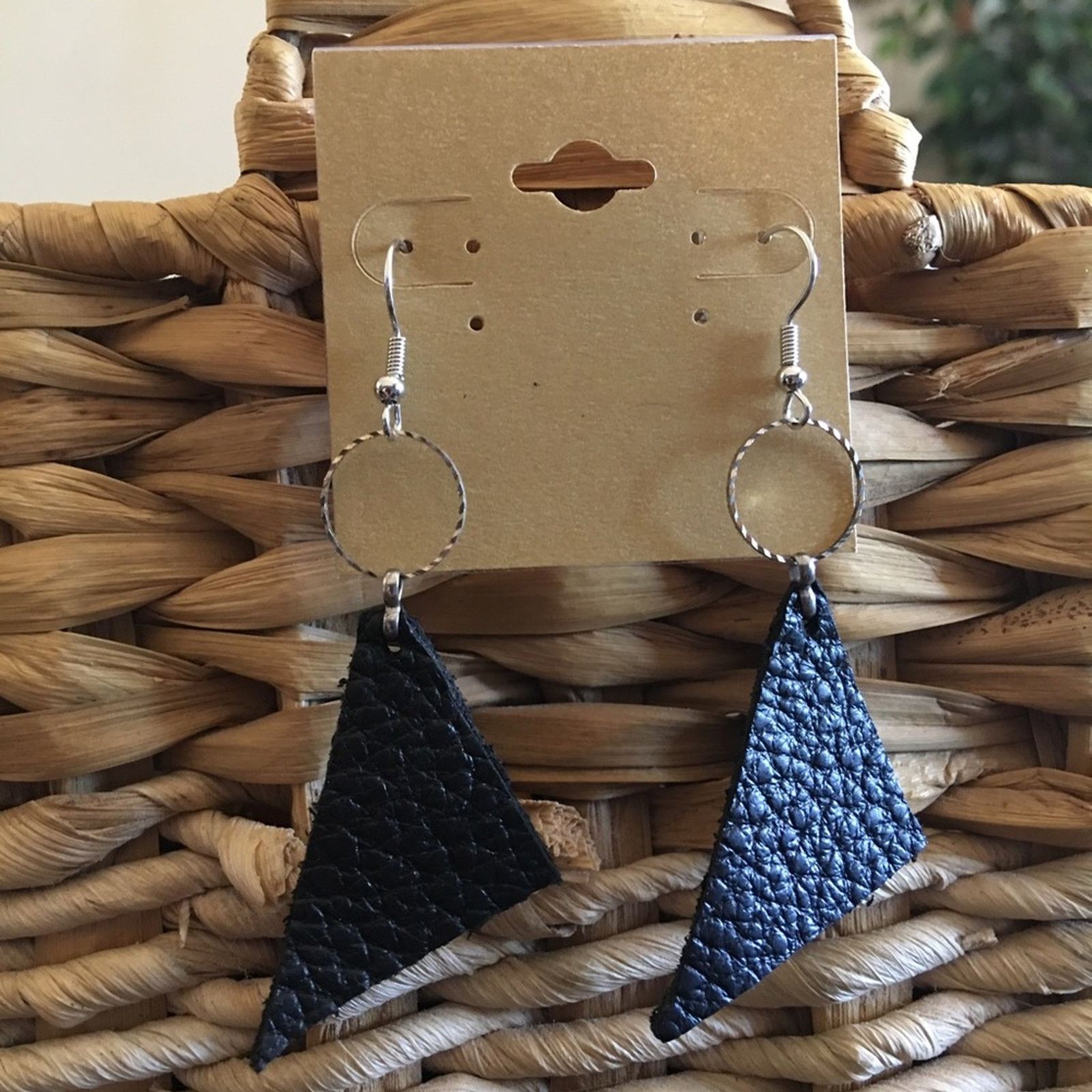 Handmade Boho handmade genuine leather earrings Size ONE SIZE - 1 Thumbnail