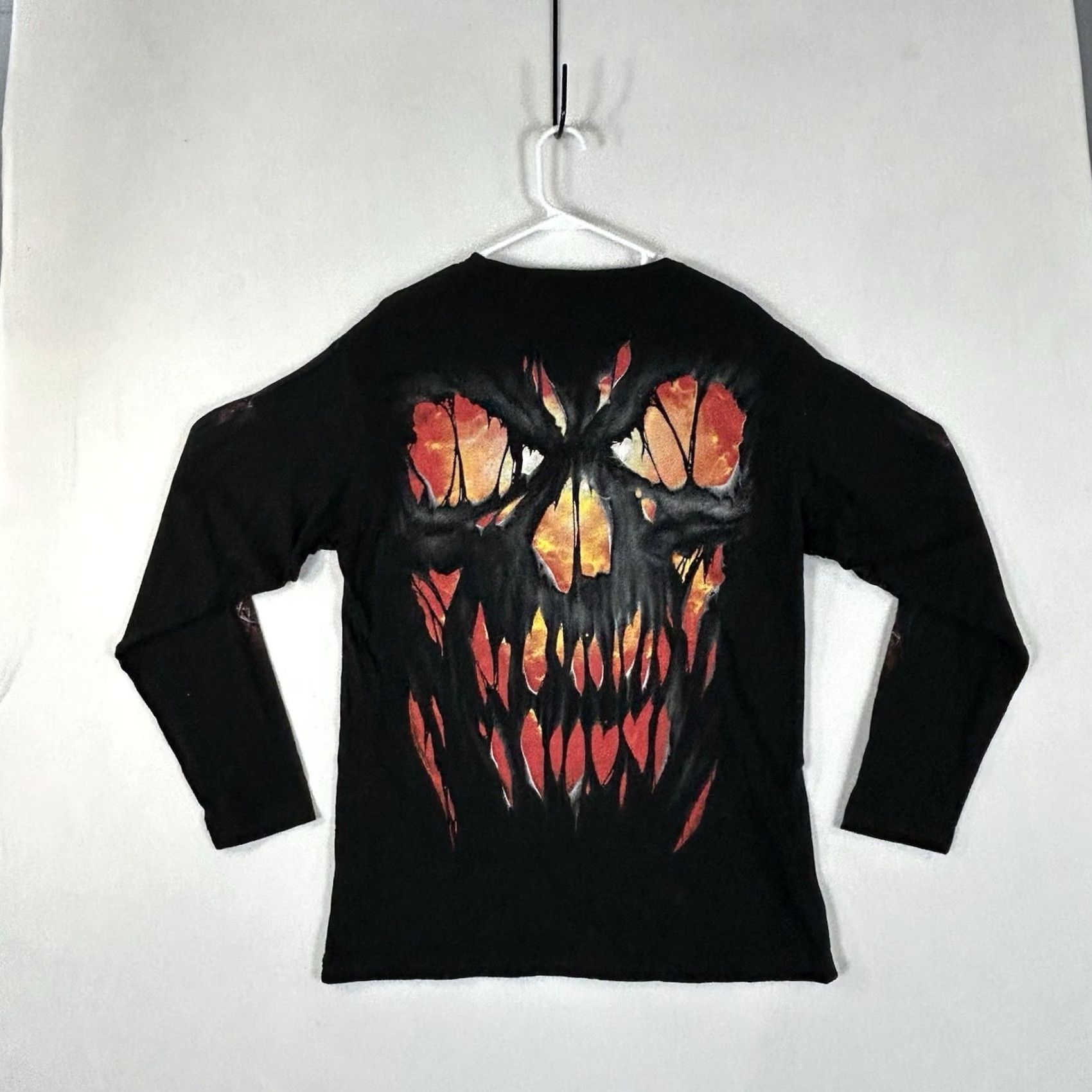 Vintage Spiral Graphic Shirt Mens L Double-Sided Biker Tee Clown Flame Y2K Black 100% Cotton Size US L / EU 52-54 / 3 - 7 Thumbnail