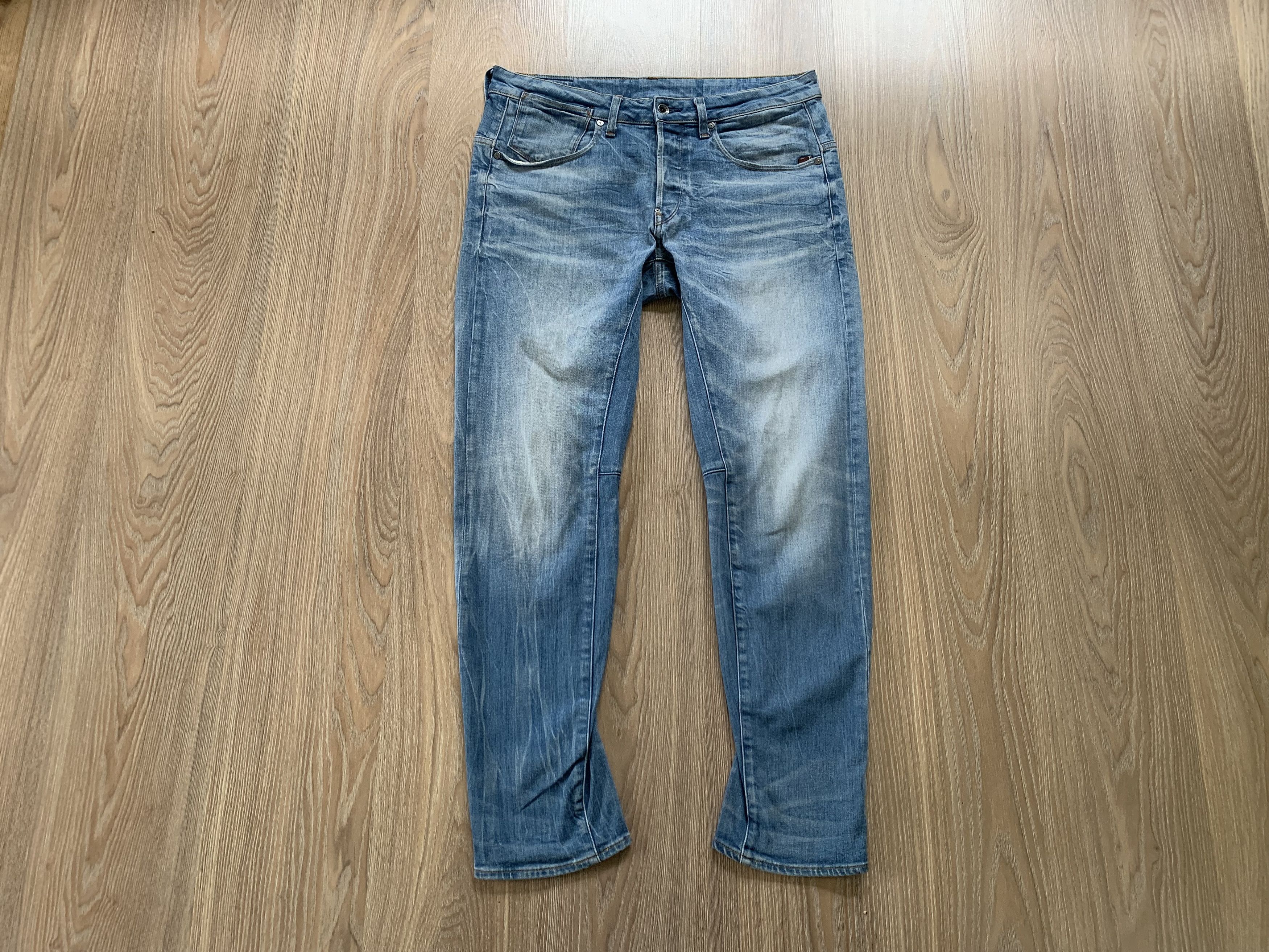 G-Star Mens G Star Raw A Crotch 3D Tapered Light Blue Jeans Size US 34 / EU 50 - 11 Thumbnail