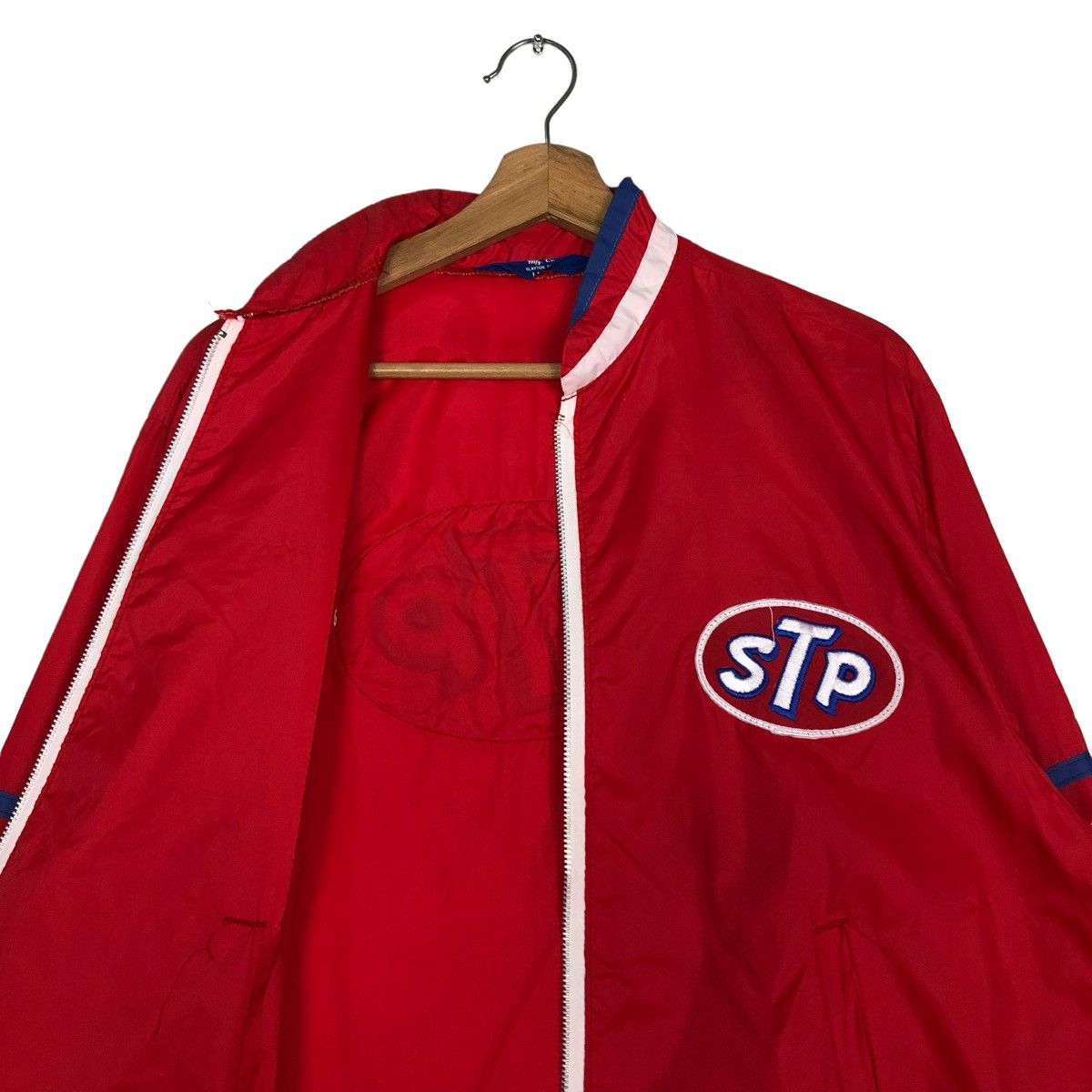 Kadoya 🔥VINTAGE ZIPPER BIKER JACKET LIGHT STP BIG LOGO Size US L / EU 52-54 / 3 - 12 Thumbnail