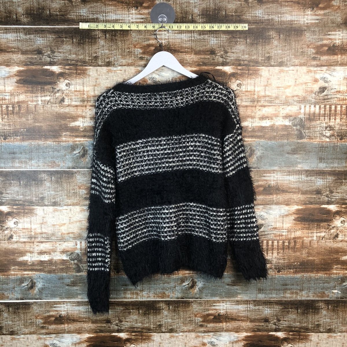 Japanese Brand DL Forever 21 Stripe Black Knitwear #C397 Size S / US 4 / IT 40 - 12 Thumbnail
