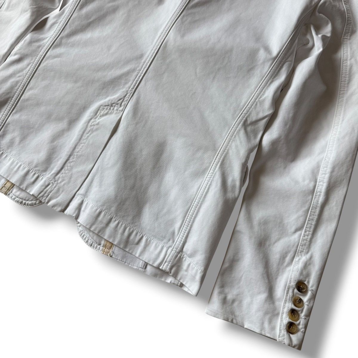 Dolce & Gabbana Dolce & Gabbana White Cotton Single Breast Coat Size 46S - 7 Thumbnail
