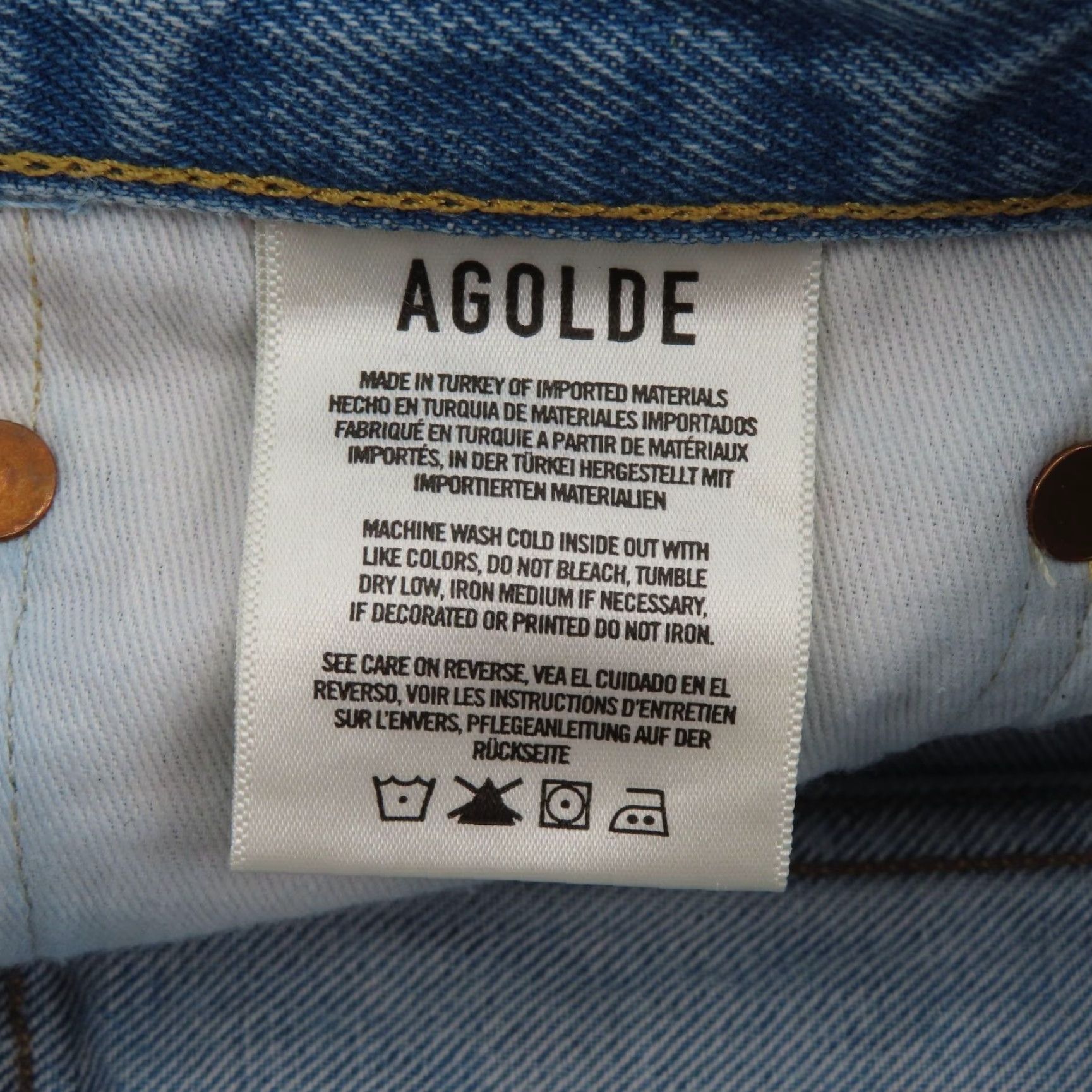 Agolde AGOLDE Women 27 Parker Blue Distressed Denim Jean Shorts Button Fly All Cotton Jeans Cut-Off 5-Pocket Womens Summer Spring Vintage No Size 27" / US 4 / IT 40 - 7 Thumbnail