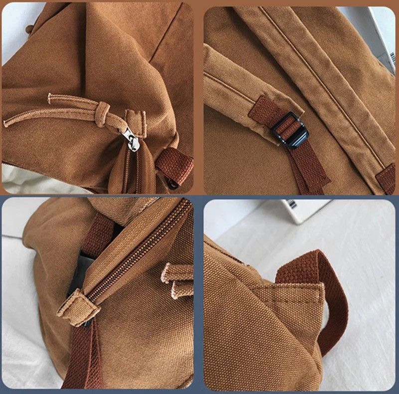 Other Retro y2k irregular canvas backpack aesthetic Size ONE SIZE - 8 Thumbnail