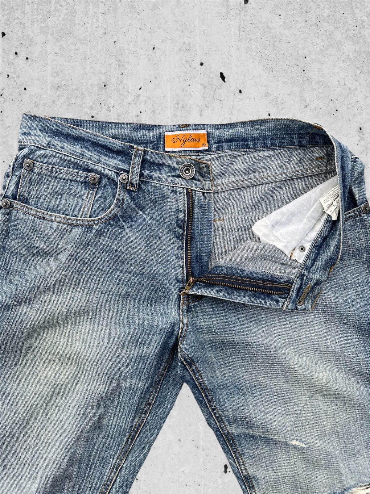 Japanese Brand 🔥 Nylaus Distressed Denim Streetwear W32🔥 Size US 32 / EU 48 - 6 Thumbnail