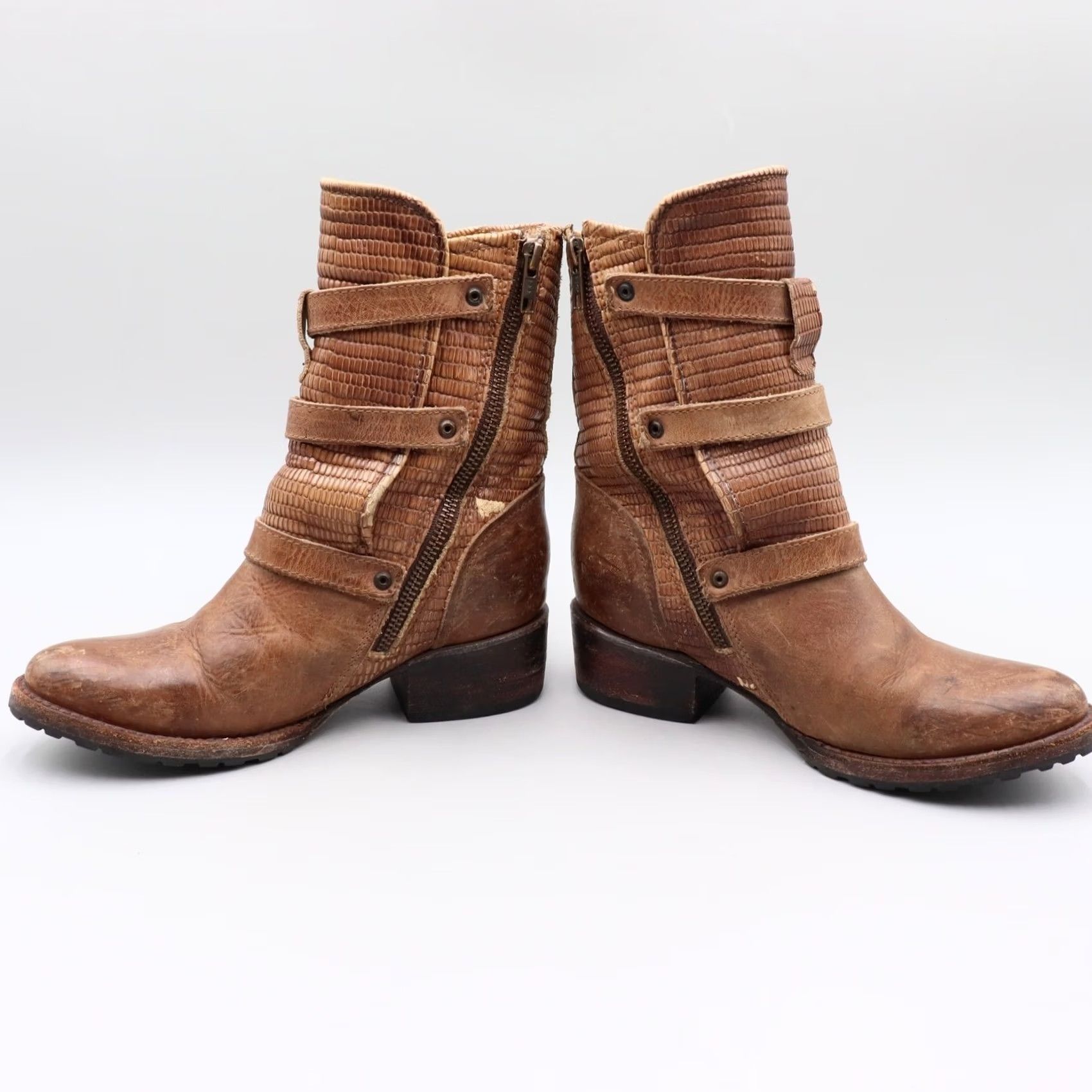 FREEBIRD Freebird By Steven Apex Brown Distressed Leather Moto Boots Size 6 Womens Leather Distressed Western Boot Size US 6 / IT 36 - 5 Thumbnail