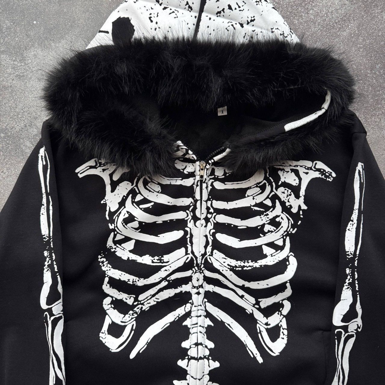 If Six Was Nine Amazing Y2K Gothic Emo Faux Fur Details Zip Hoodie Size M / US 6-8 / IT 42-44 - 6 Thumbnail