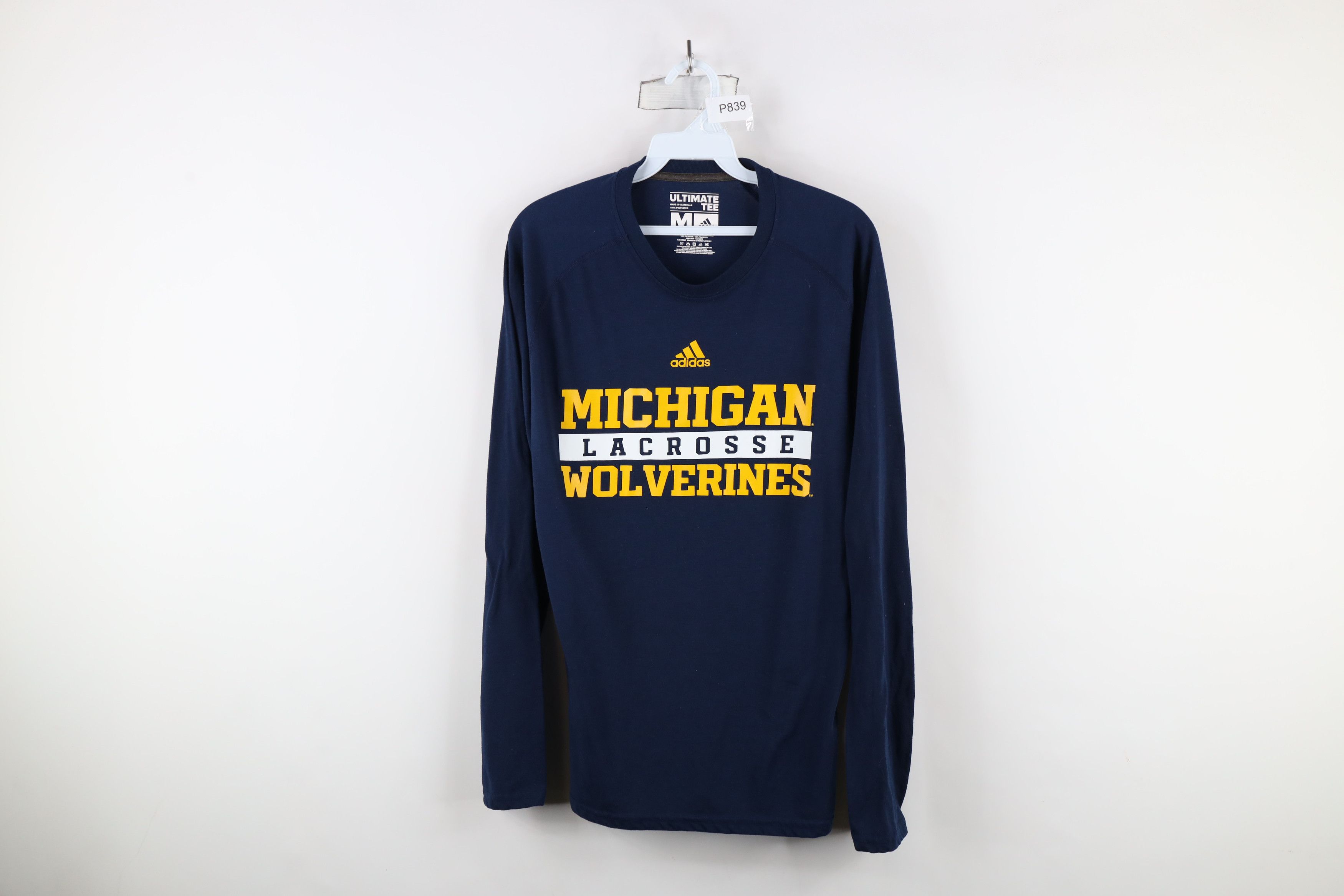 Adidas × Vintage Adidas University of Michigan Lacrosse Long Sleeve T-Shirt Size US M / EU 48-50 / 2 - 1 Thumbnail