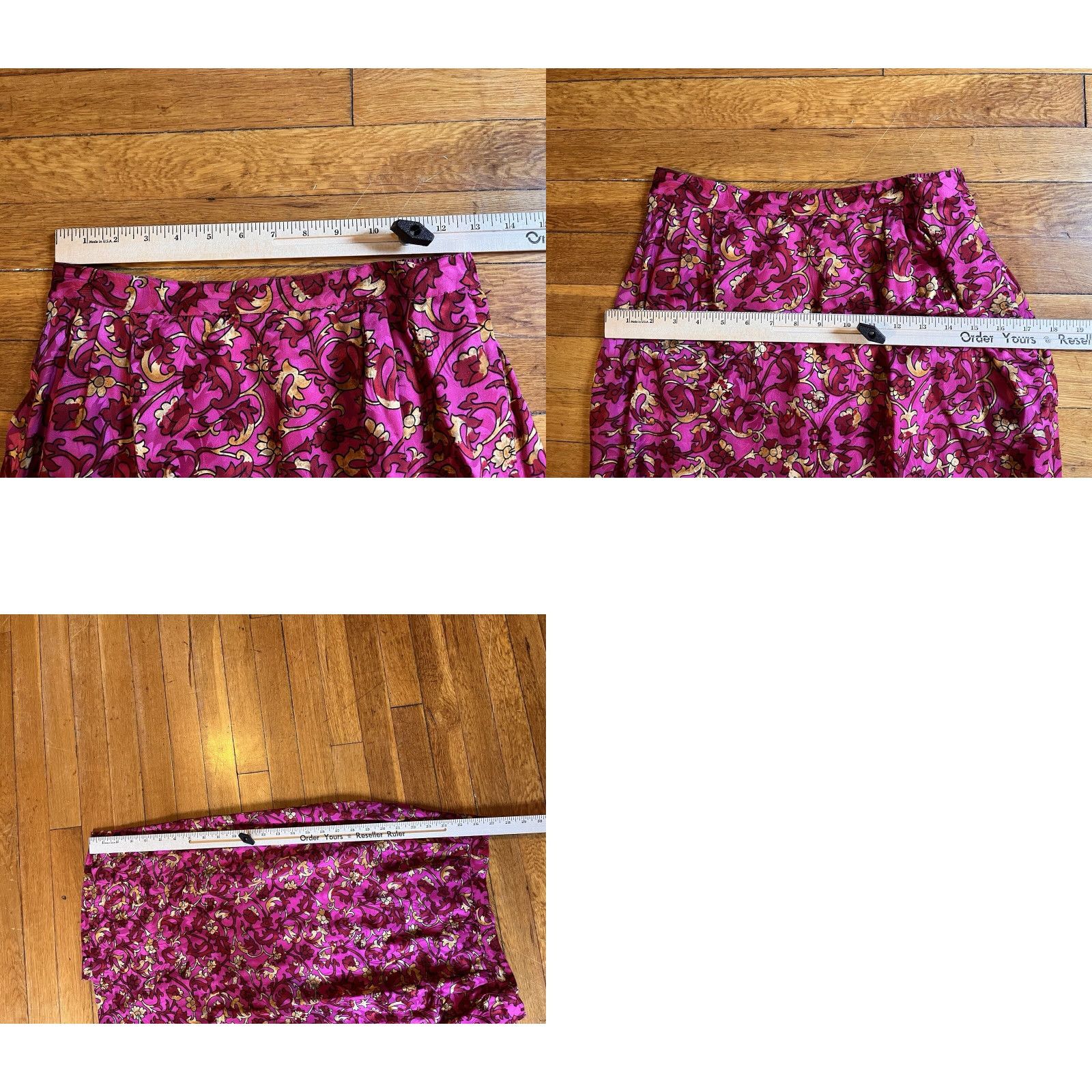 Vintage VINTAGE Anne Crimmins for Umi Collections Silk Skirt Suit 10 Pink Floral Paisley Size 32" / US 10 / IT 46 - 11 Thumbnail