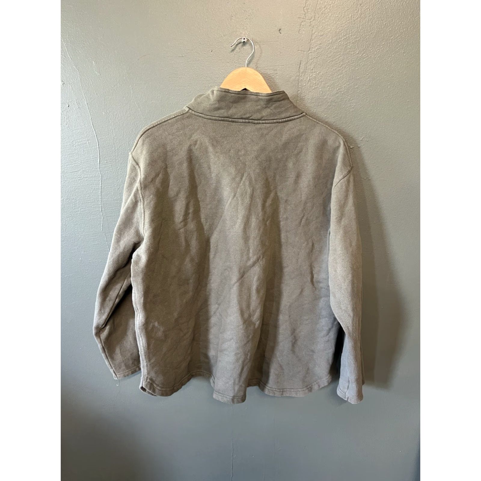 Zara Zara Sweatshirt Mens Green Mock Neck Button Up 1/4 Pockets Size L Size US L / EU 52-54 / 3 - 2 Thumbnail