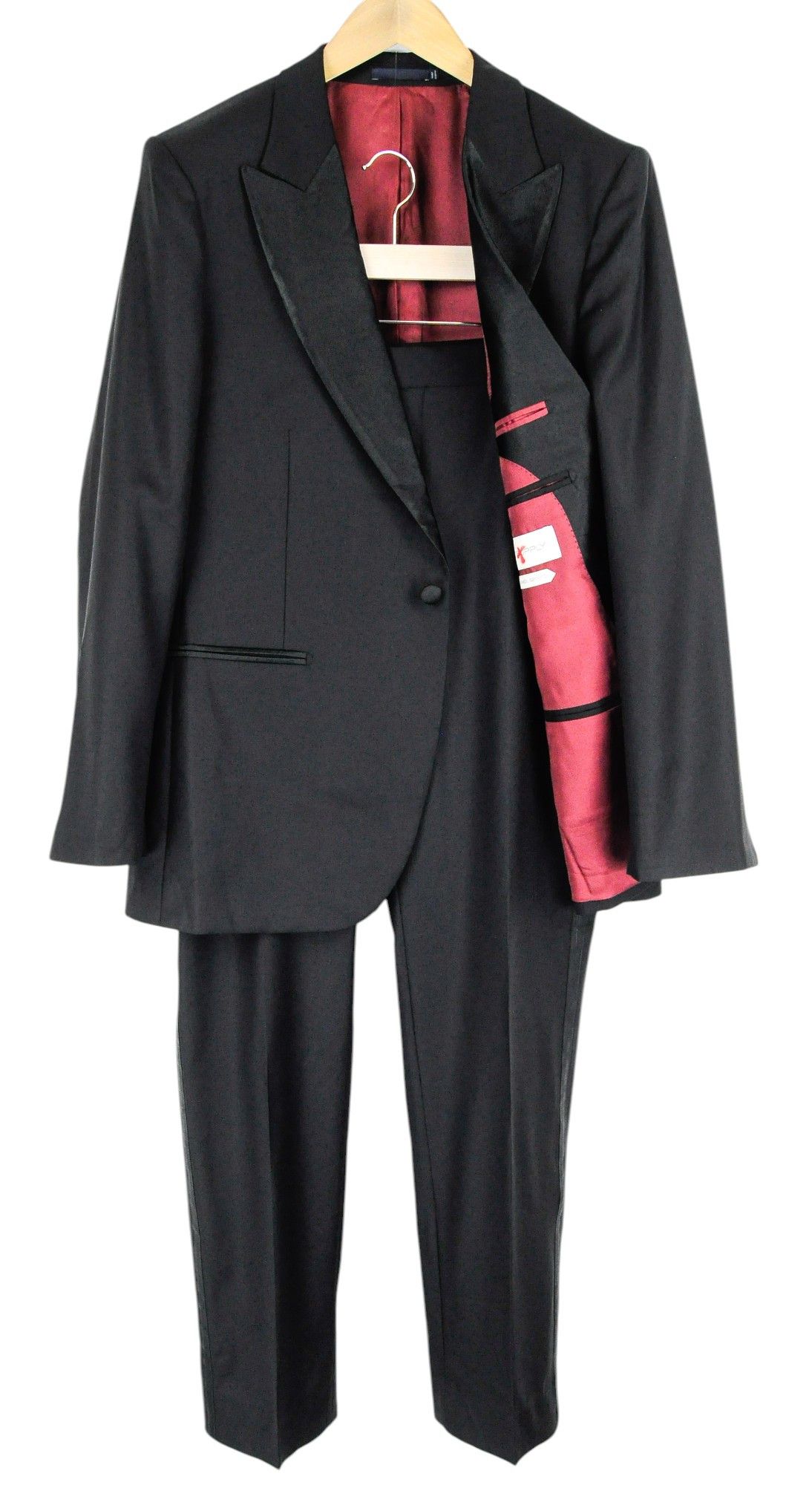 Suitsupply LAZIO TUX UK44S Black Wool 2 Piece Suit 57834 Size 44S - 1 Thumbnail