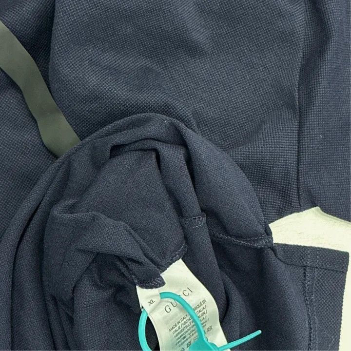 Gucci Gucci Gucci Logo Striped Navy Blue Polo Shirt -2506 Size US XL / EU 56 / 4 - 5 Thumbnail