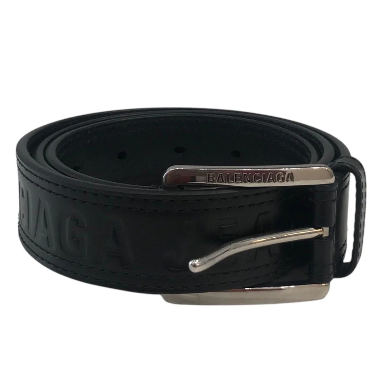 Balenciaga Logo Embossed Leather Belt Size ONE SIZE - 1 Thumbnail