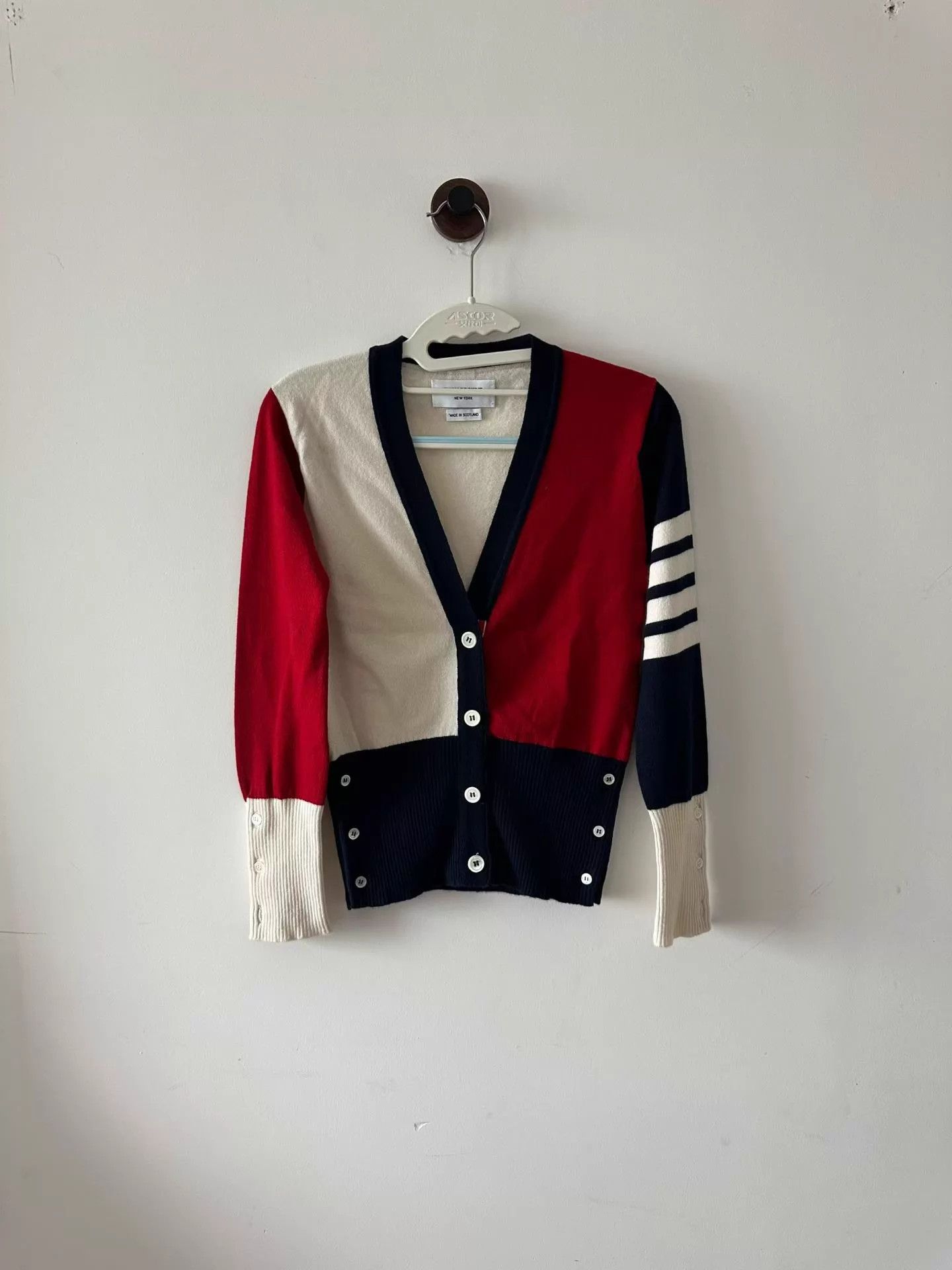 Thom Browne Thom Browne color blocked cashmere cardigan 40 Size S / US 4 / IT 40 - 1 Thumbnail