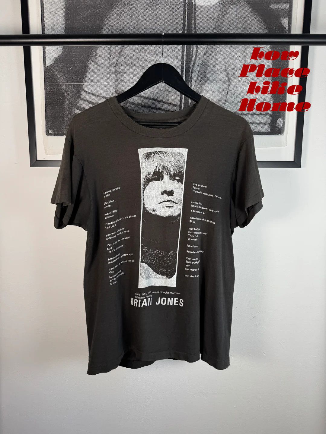 Vintage 🚭 MUSEUM LEVEL GRAIL🚭 70s/80s BRIAN JONES JIM MORRISON TEE Size US L / EU 52-54 / 3 - 1 Thumbnail