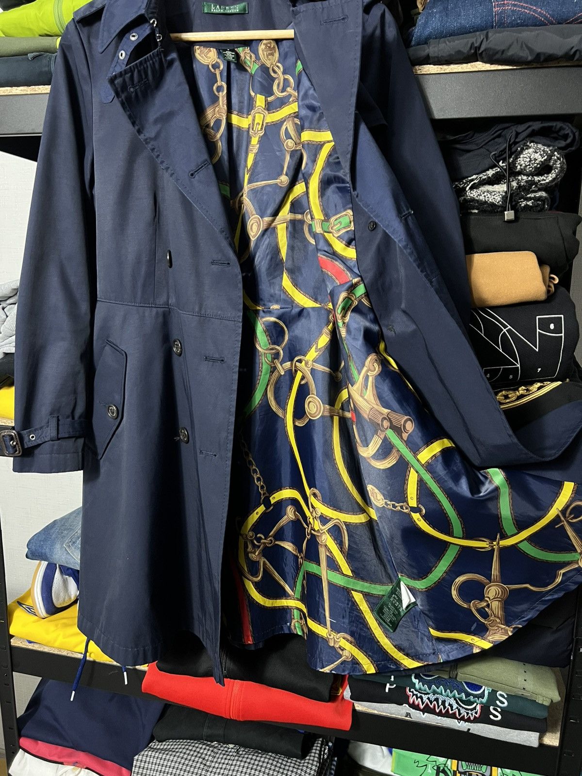 Polo Ralph Lauren 🧥 Lauren Ralph Lauren Equestrian Lined Trench Coat Navy WMNS Size S / US 4 / IT 40 - 6 Thumbnail