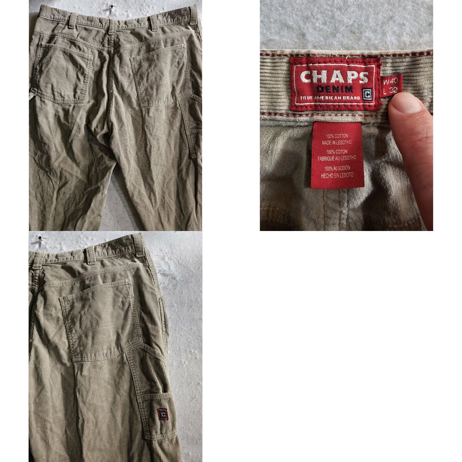 Chaps VINTAGE Chaps Ralph Lauren Baggy Corduroy Dress Pants Men's 40x32 Khaki 90s Preppy Retro Dress Pants Mens Size US 40 / EU 56 - 8 Thumbnail